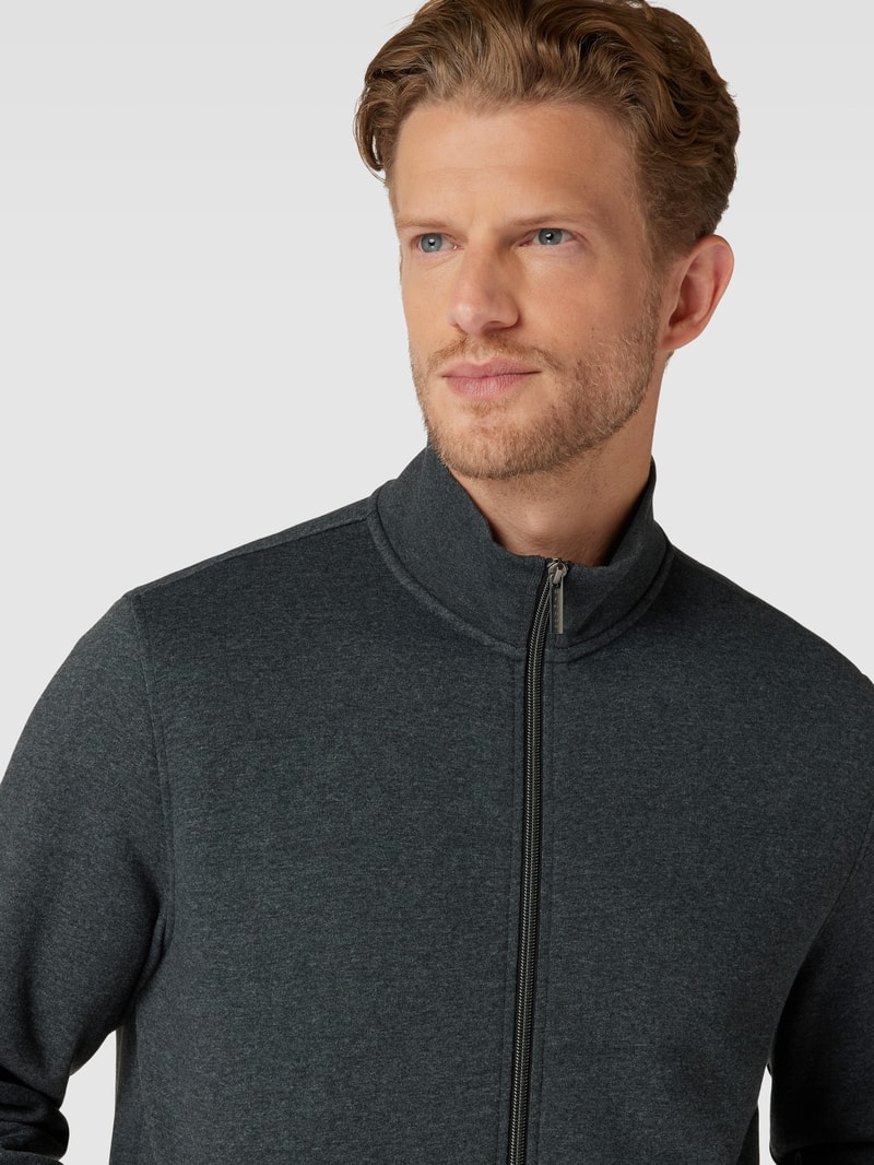 Sweatjacke mit Stehkragen in anthrazit
