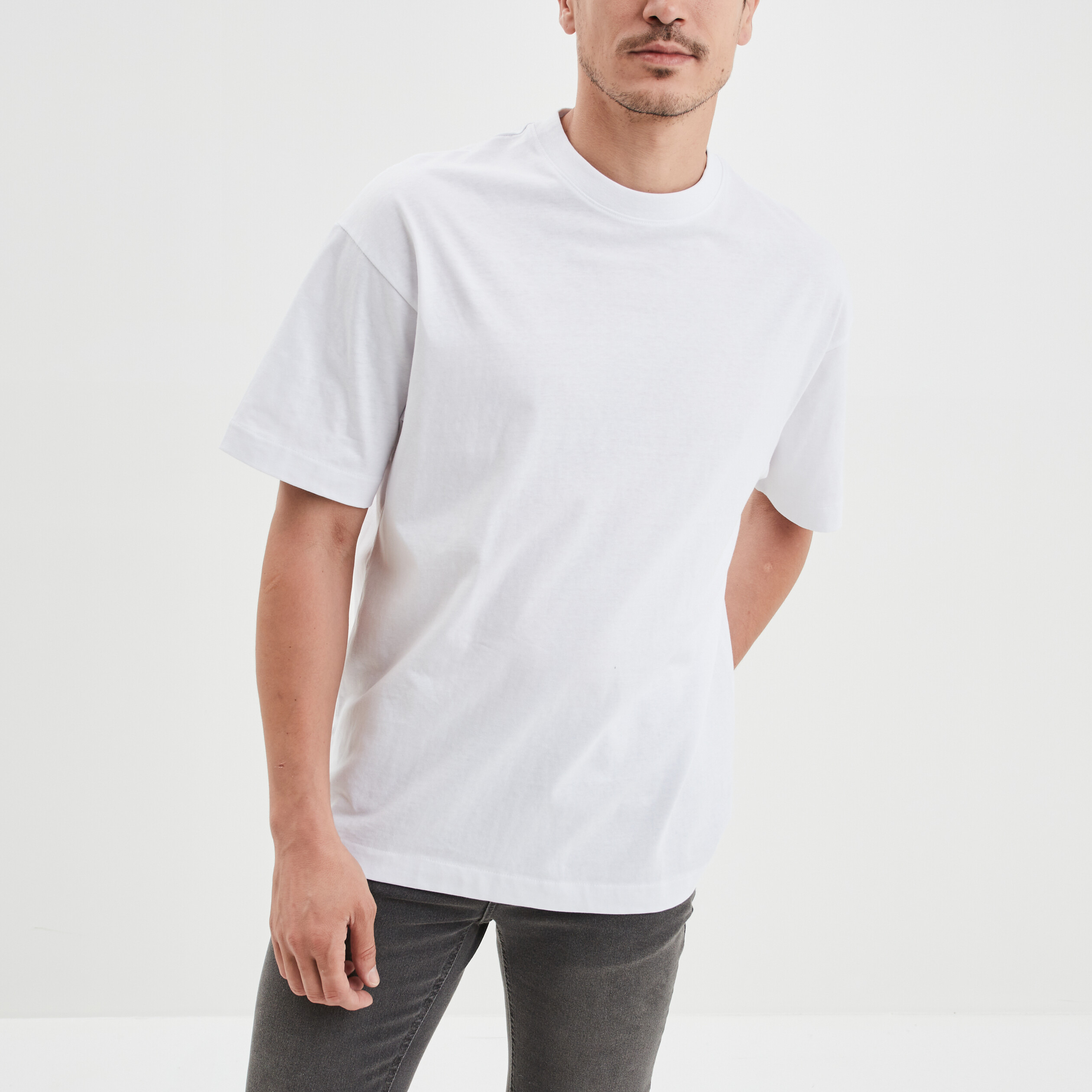 T-shirt oversize manches courtes Liberto blanc homme | La Halle