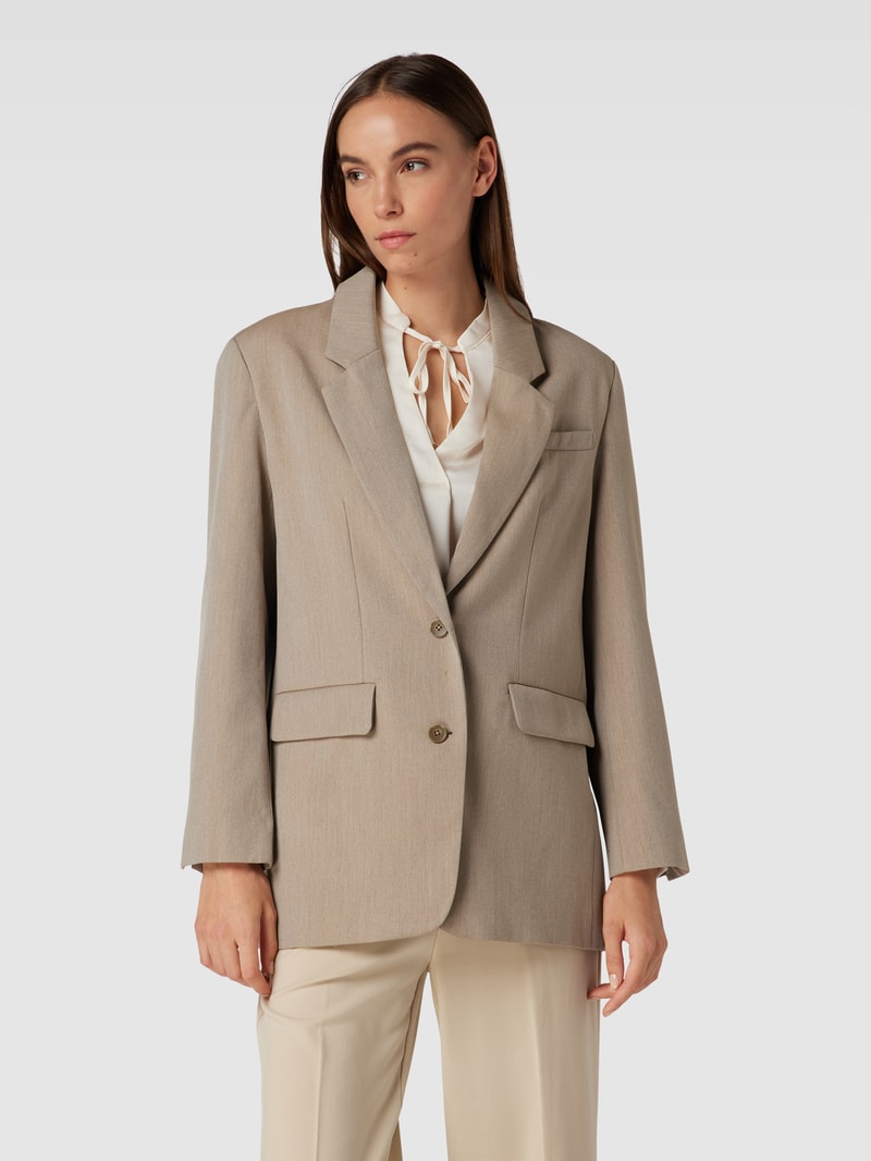 Loose Fit Blazer mit Strukturmuster Modell 'DAGNY' in mittelbraun