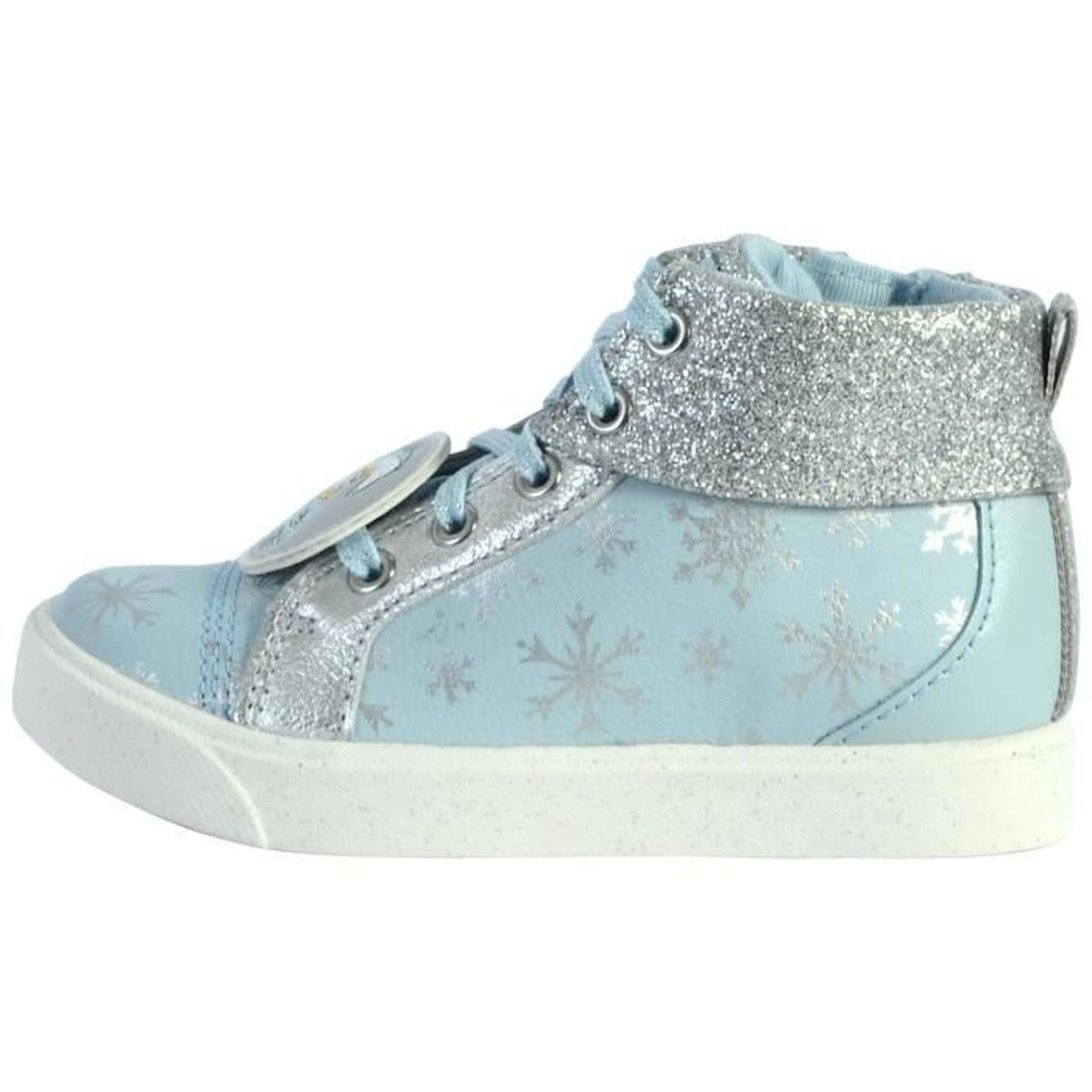 Basket Montante Cuir Clarks Enfant City Ice bleu