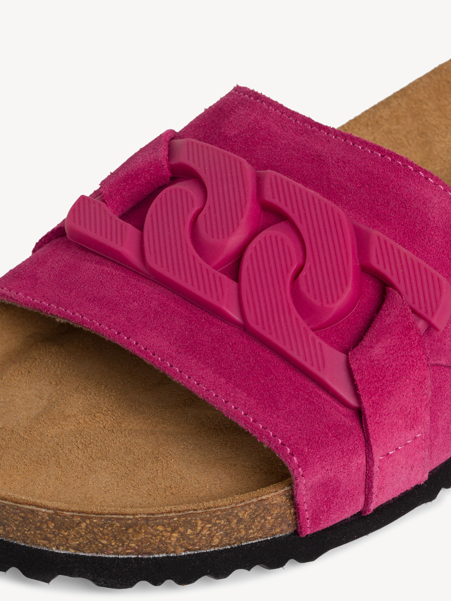Mule en cuir - rose fuchsia