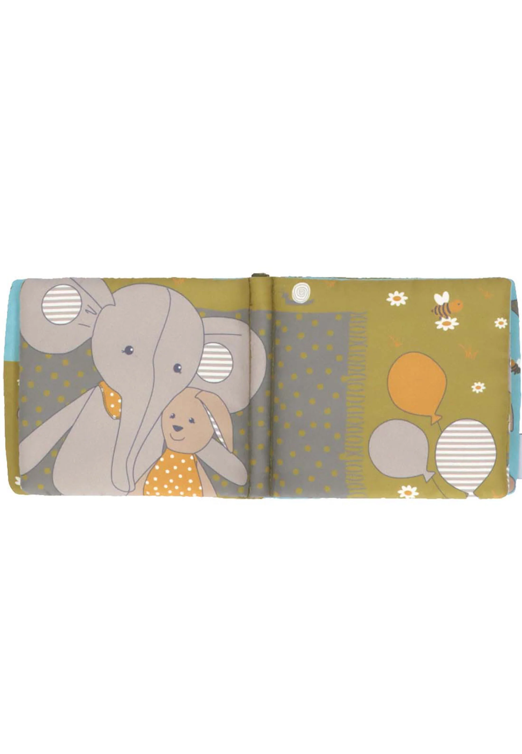 Spielbuch Elefant Eddy in Mittelgrün, zum Anbinden
