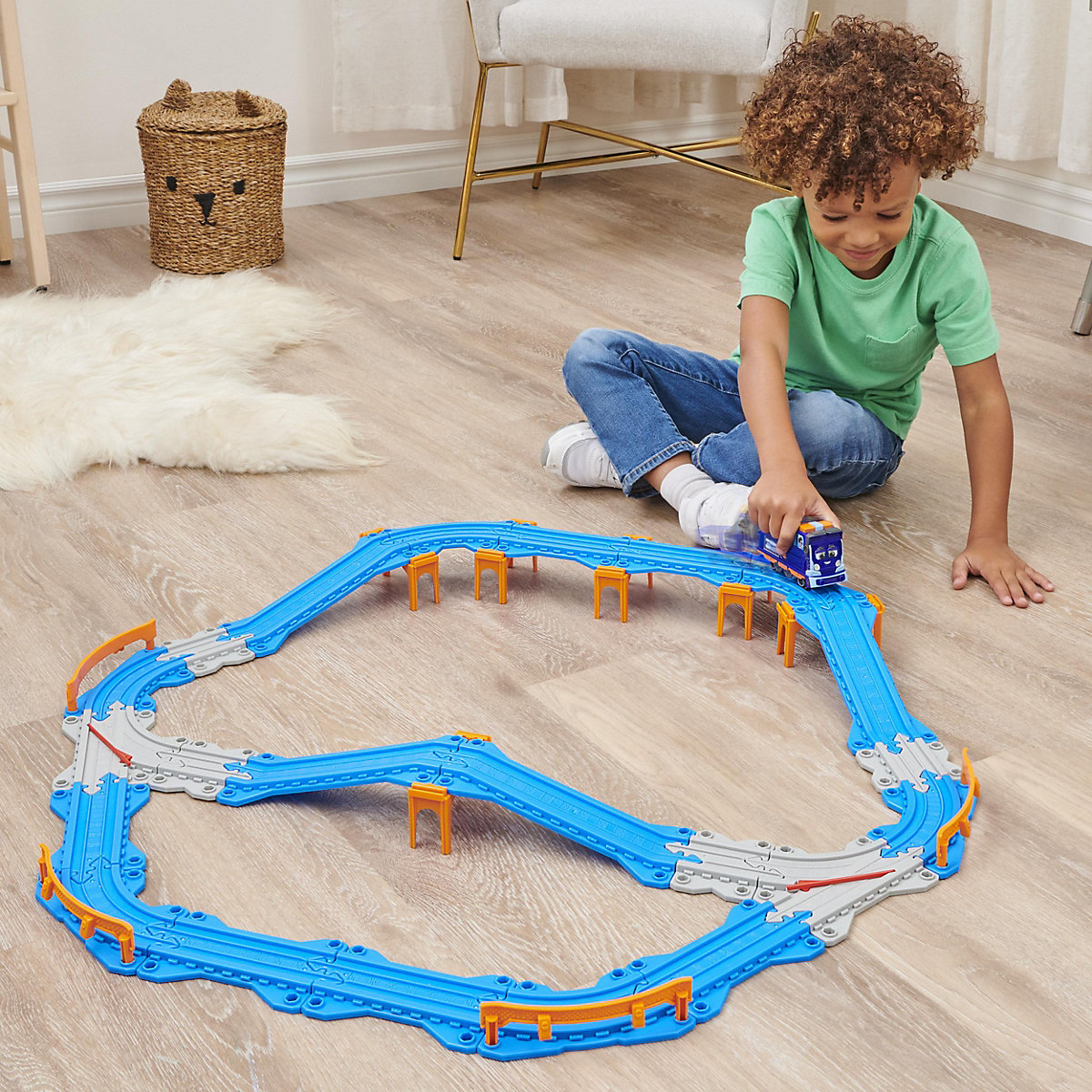 Mighty Express Schienen Set mit Push-and-Go Zug Mechaniker Milo