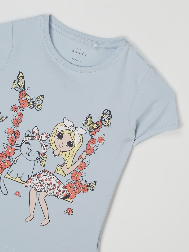 T-Shirt mit Print Modell 'Vix' in flieder