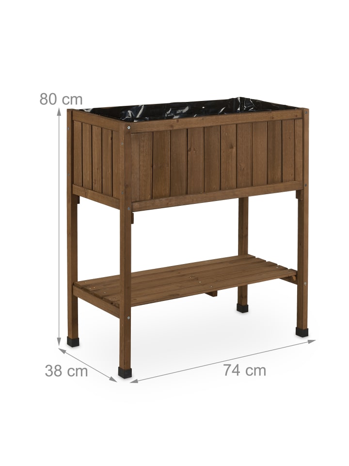 relaxdays Hochbeet in Braun - (B)74 x (H)80 x (T)38 cm günstig kaufen onesize