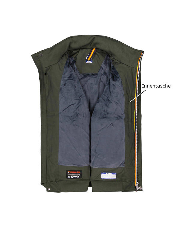 K-WAY, Blouson Amaury, Mikrofaser Primaloft®, dunkelgrün