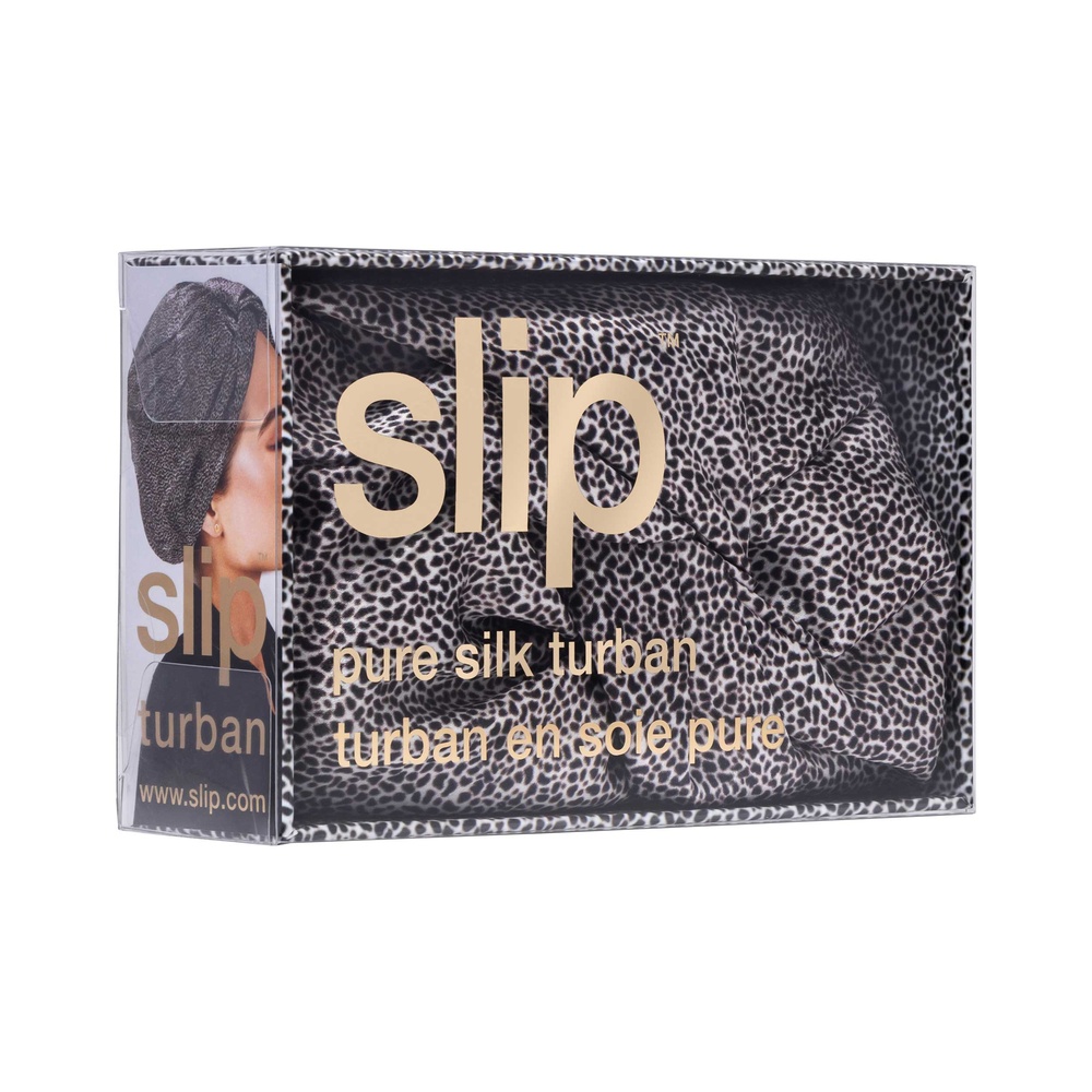 slip turban pure soie slip - léopard turban