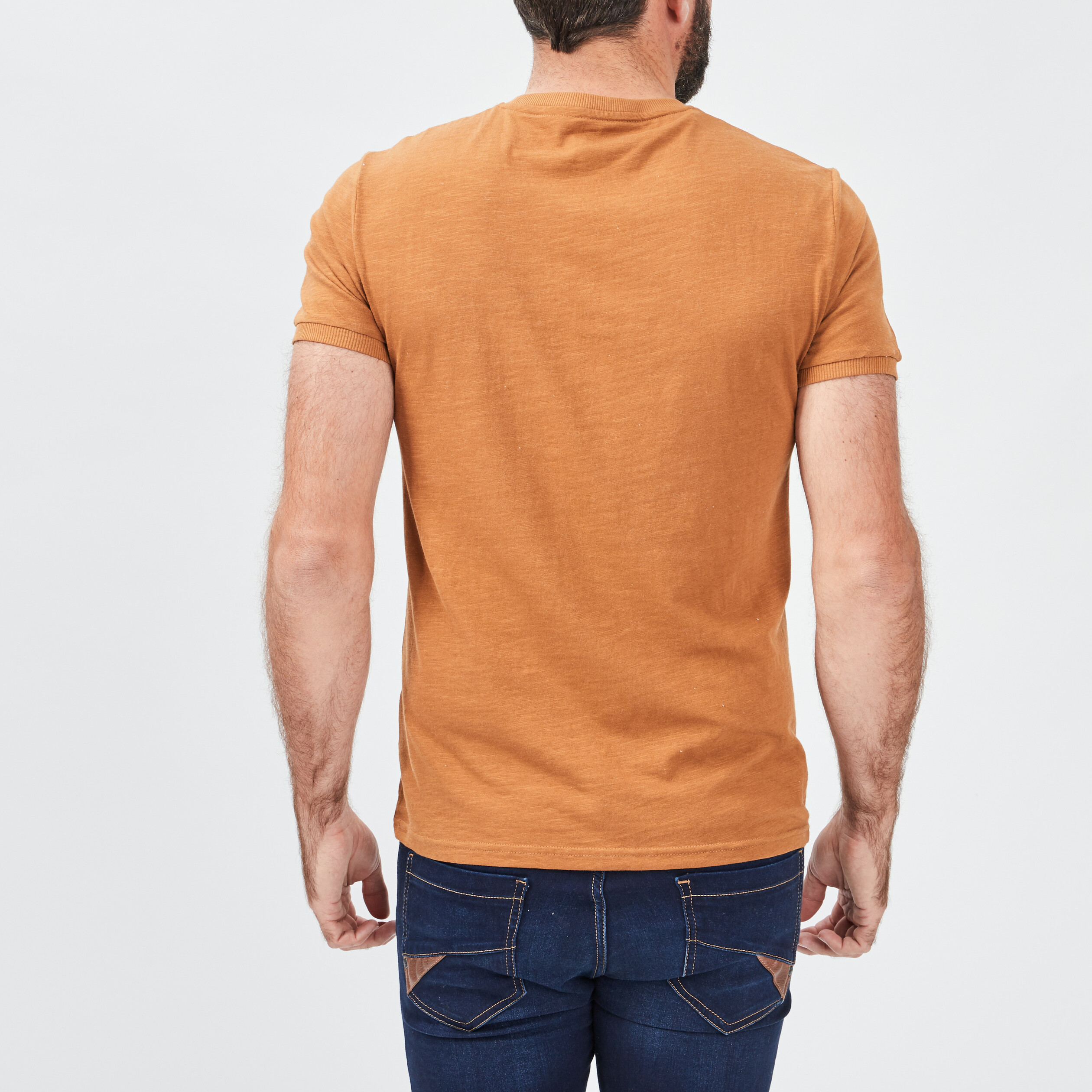 T-shirt manches courtes Creeks jaune moutarde homme | La Halle