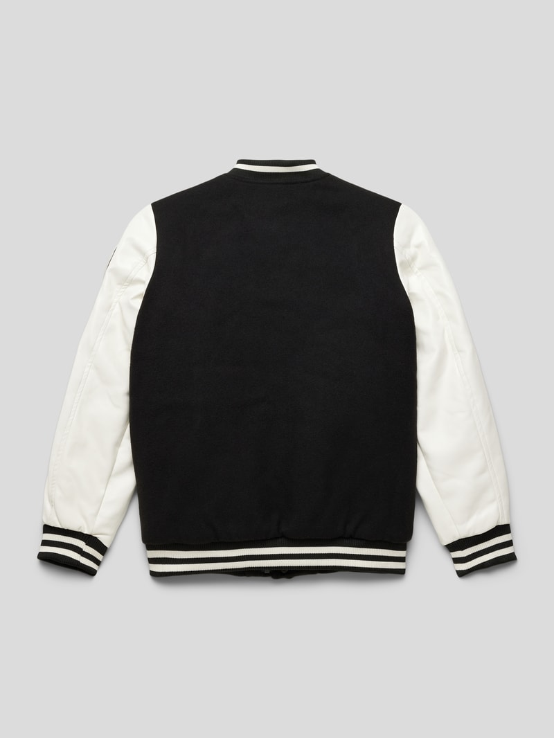 College-Jacke mit Two-Tone-Machart Modell 'Aaron' in schwarz