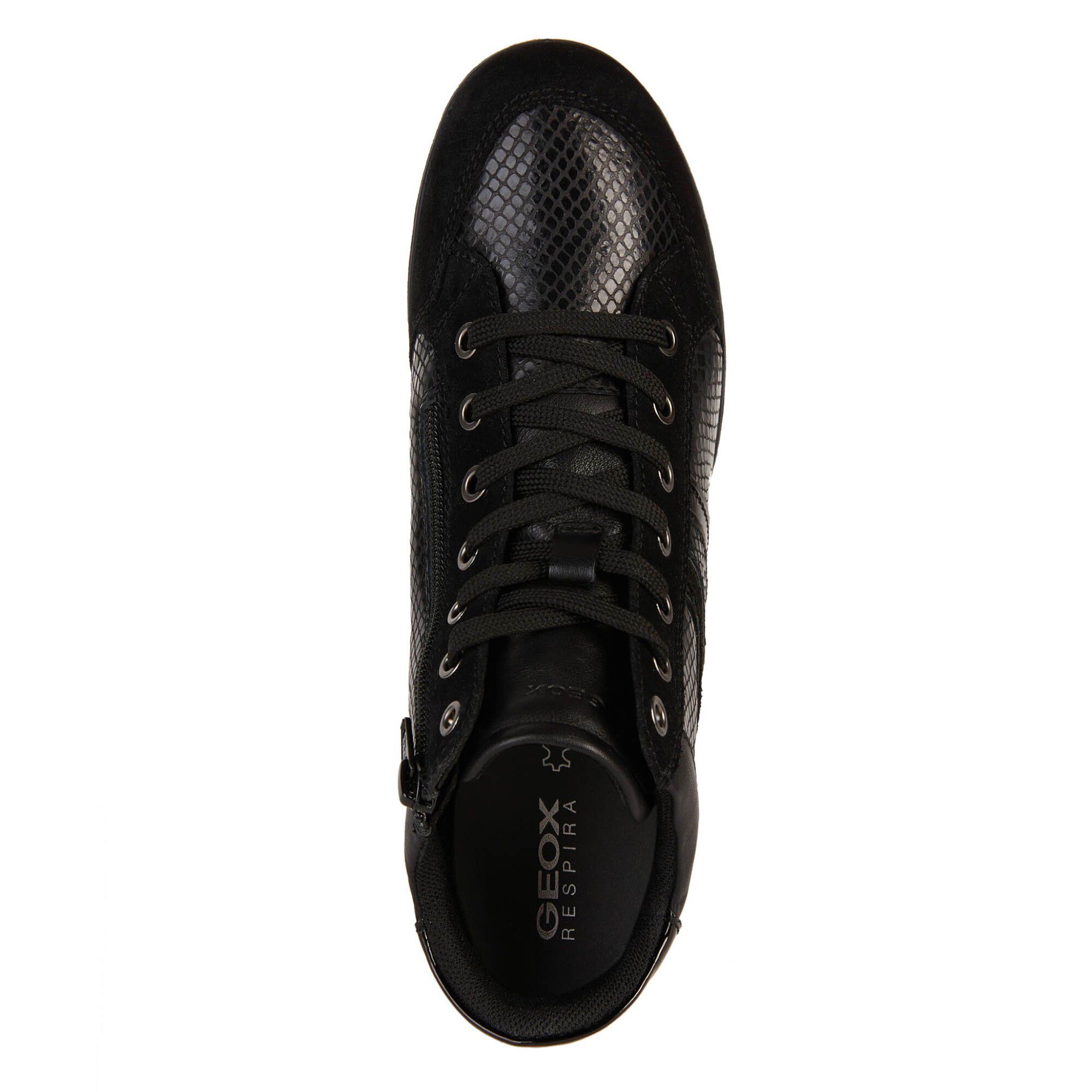 Baskets montantes noir dessus cuir
