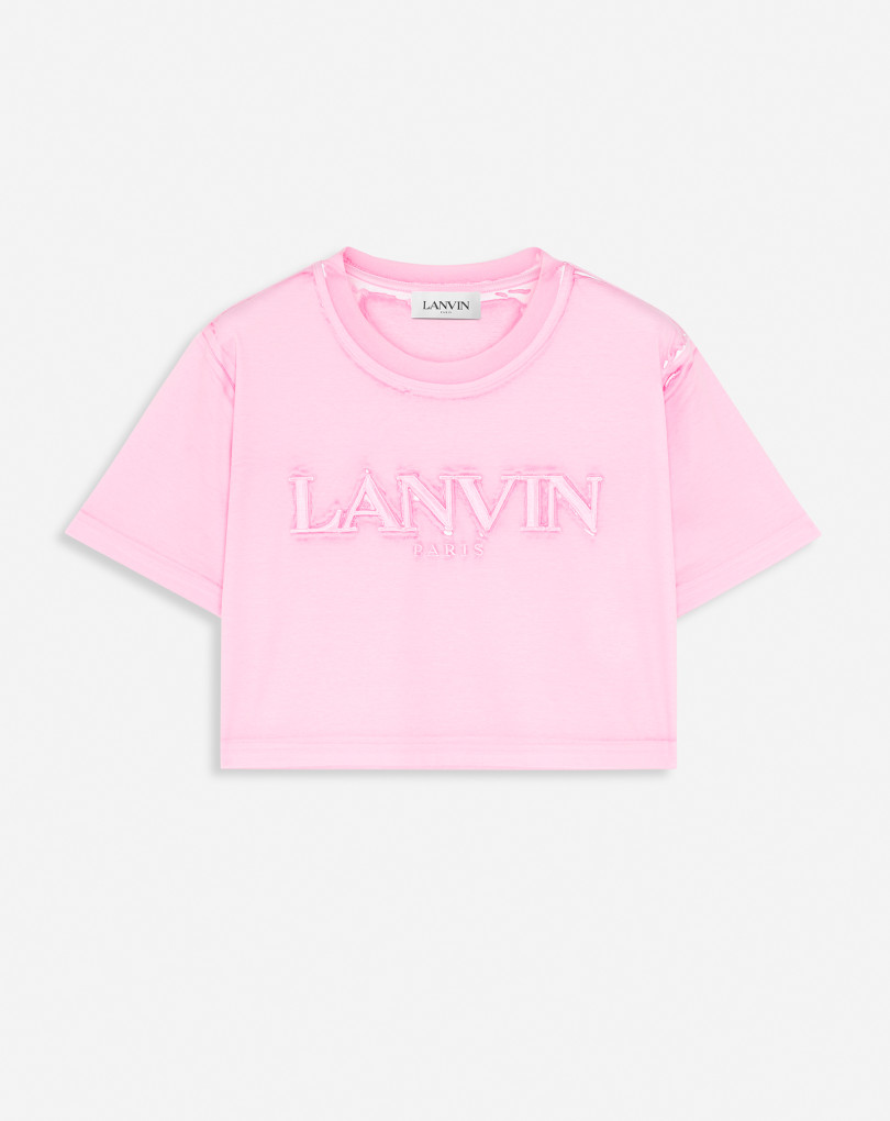 T-SHIRT COURT BRODÉ LANVIN PARIS SURIMPRIMÉ