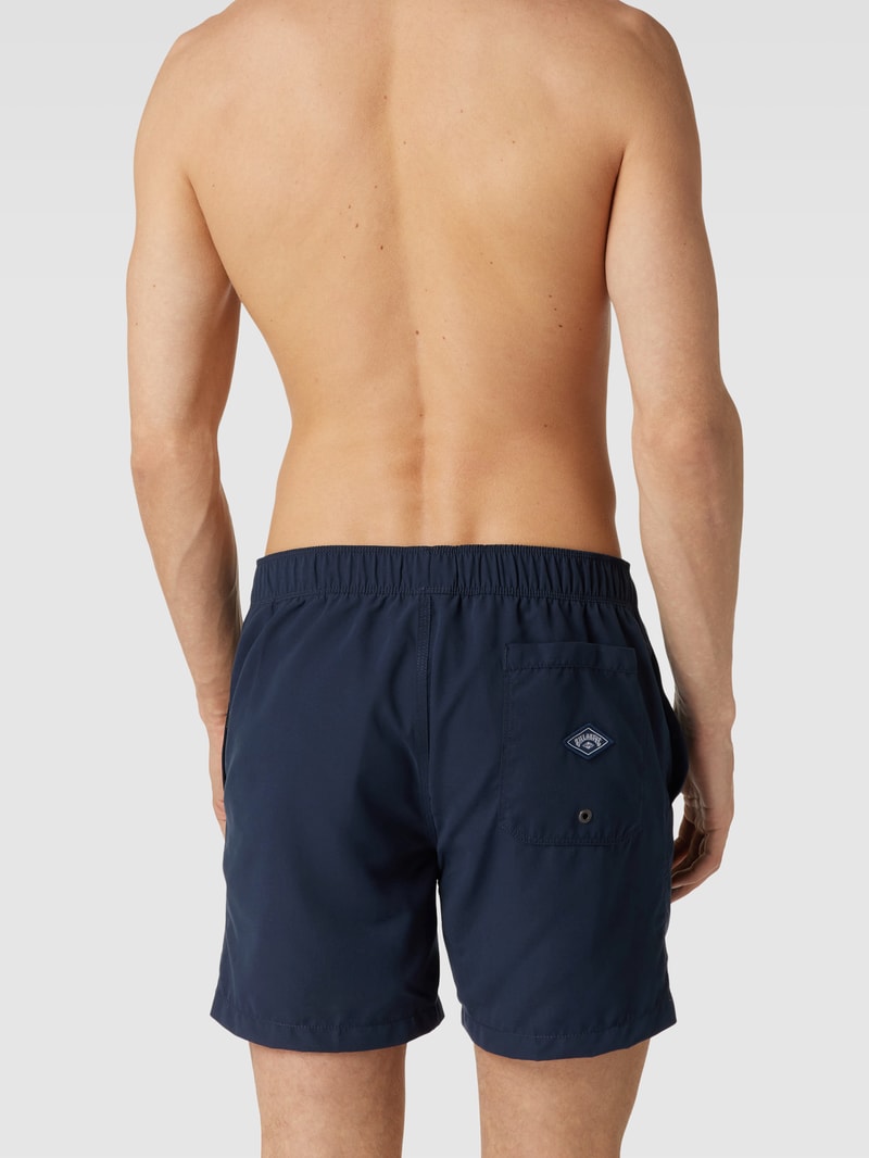 Badehose mit Label-Detail Modell 'ALL DAY HERITAGE' in marineblau