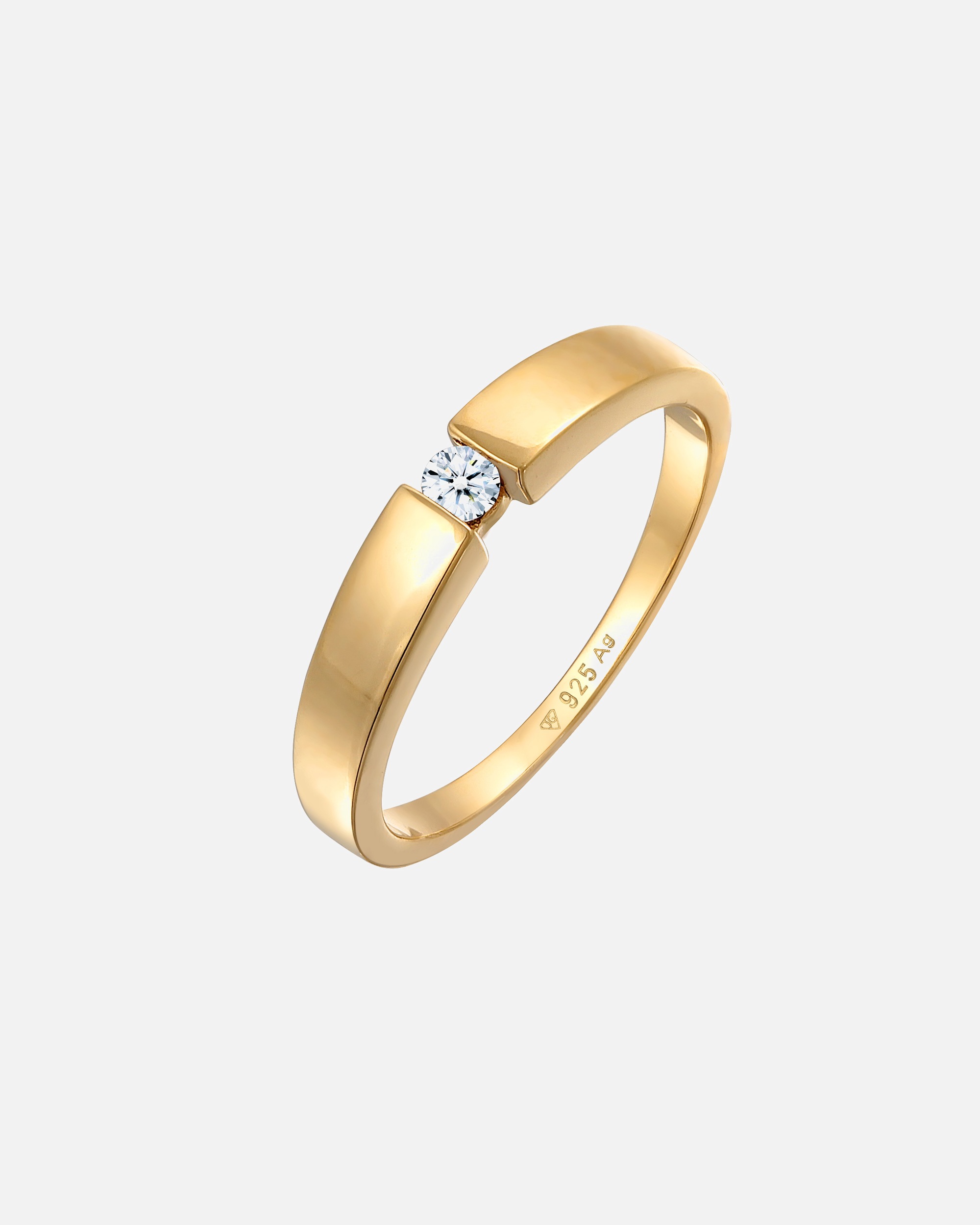 Dámsky klasický prsteň Elli DIAMONDS s diamantom (0,06 ct) zo striebra 925