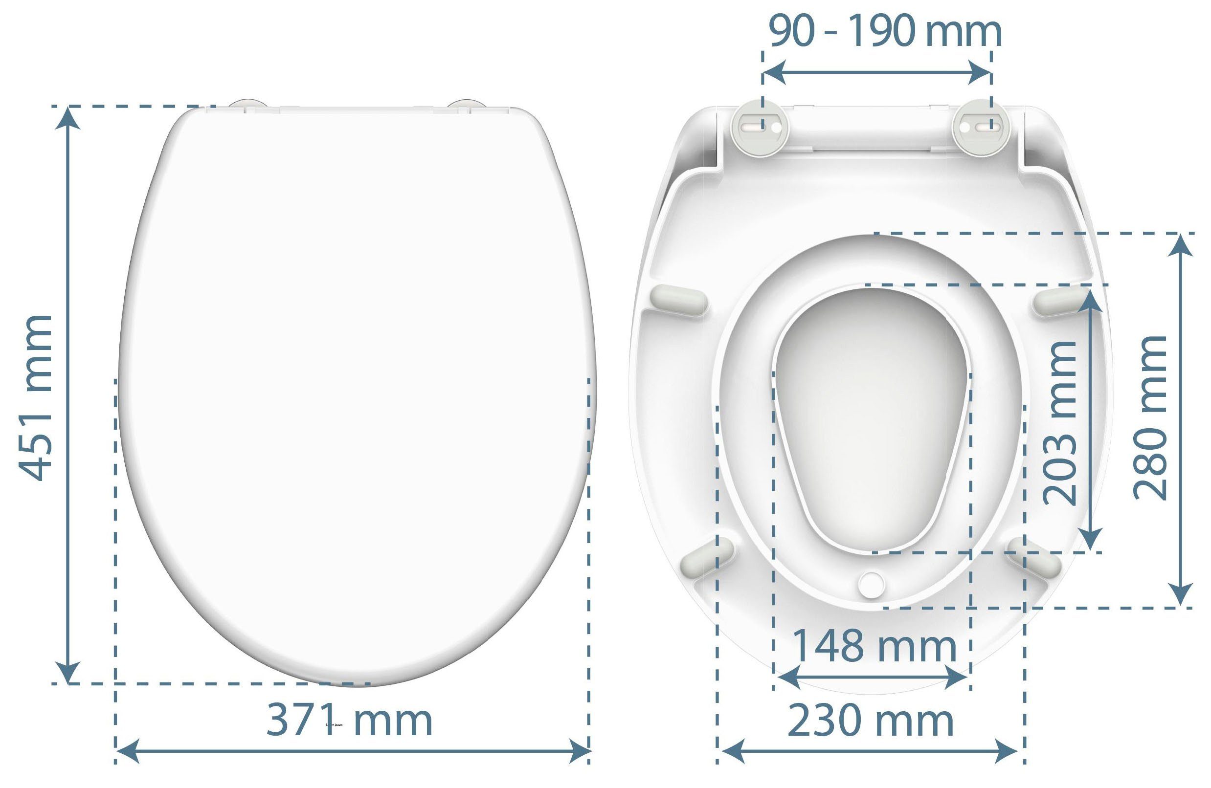 Schütte WC-Sitz FAMILY WHITE, Duroplast, Absenkautomatik, Schnellverschluss, abnehmbarer Kindersitz