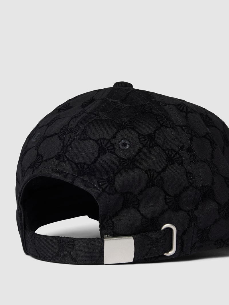 Basecap mit Allover-Logo-Muster Modell 'FELIKS' in schwarz