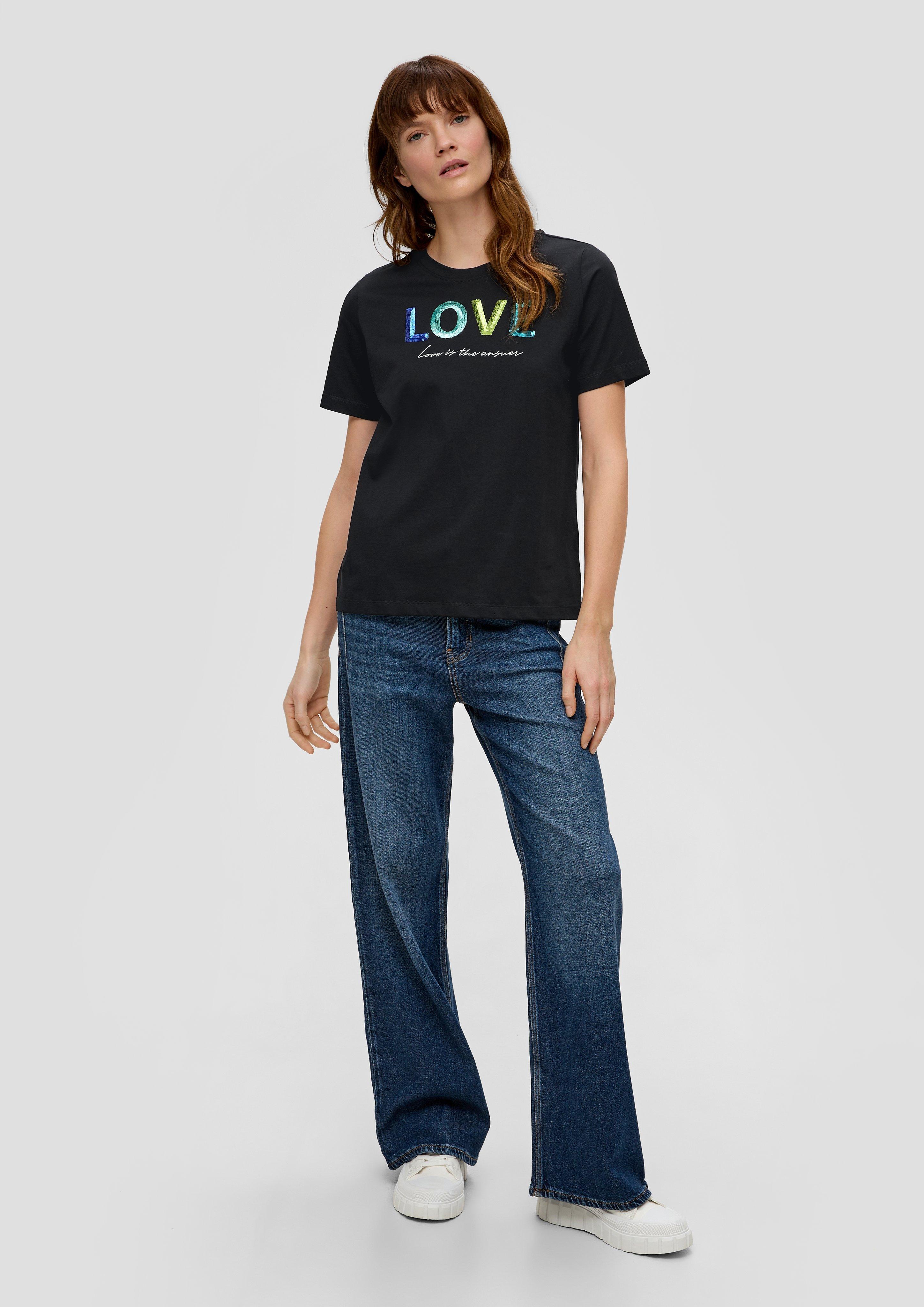 Baumwollshirt mit Pailletten-Stickerei  2145527-99D1