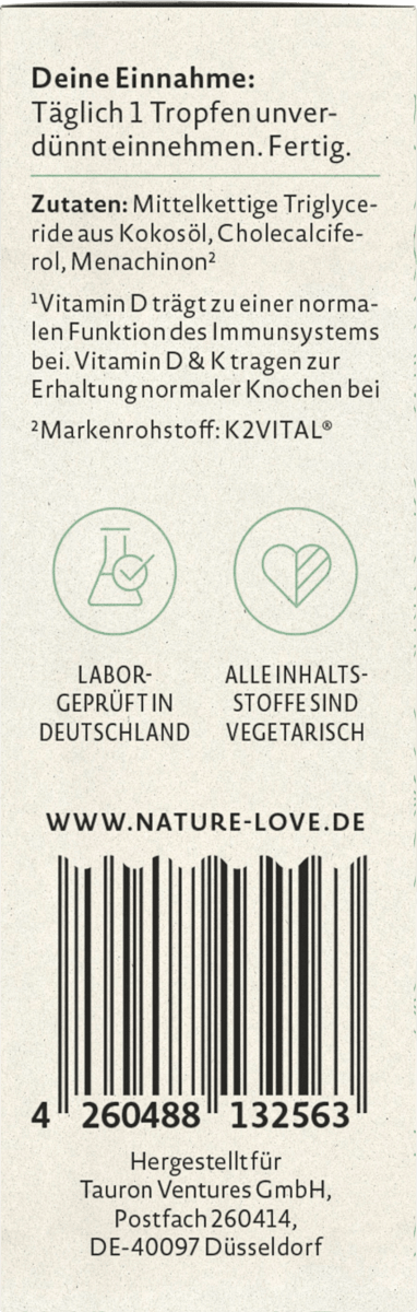 Vitamin D3 1000 I.E. + K2 Tropfen, 30 ml