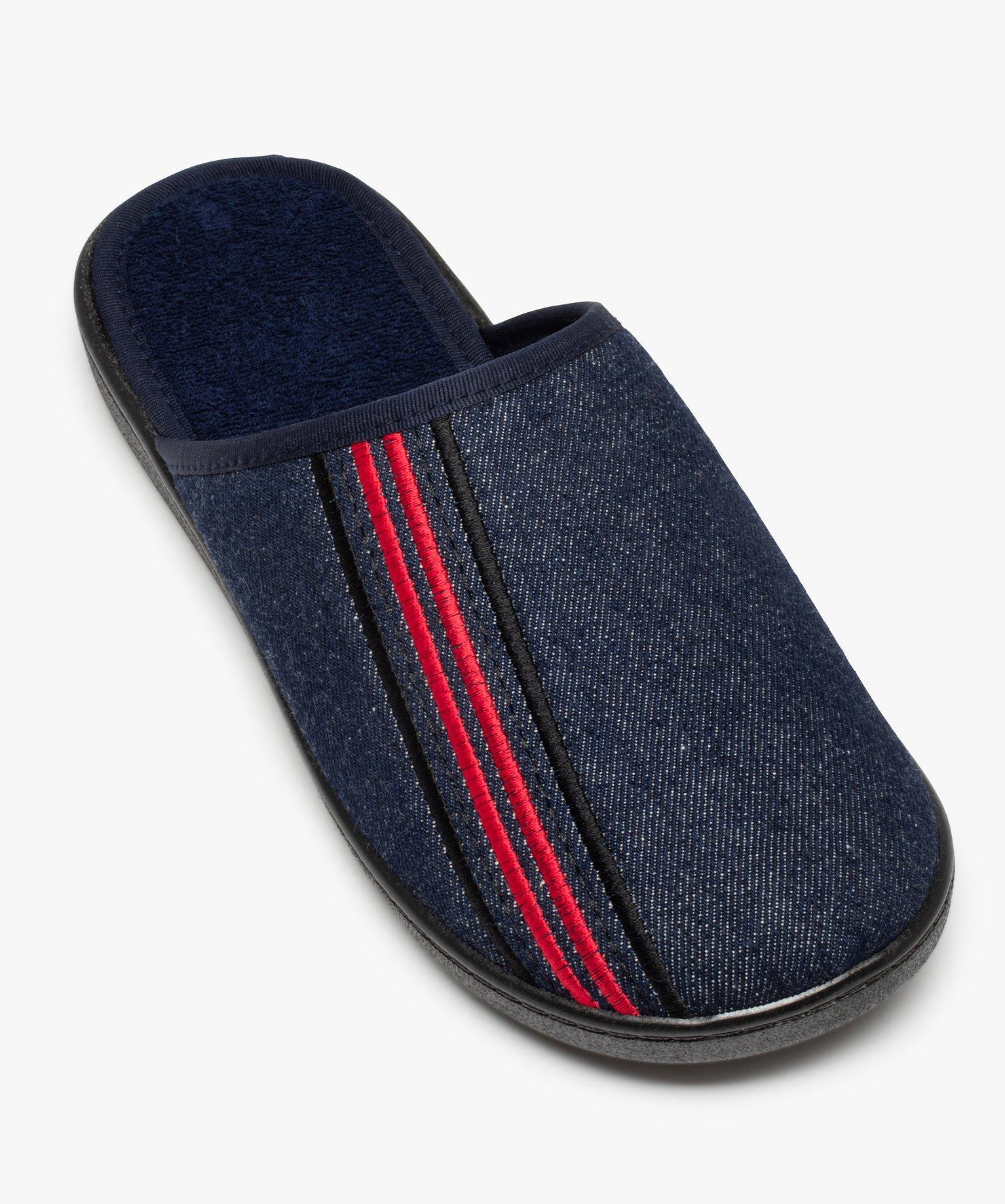 Chaussons homme confort mules en denim bleu | GEMO