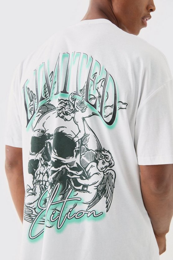Oversize T-Shirt mit Limited Totenkopf-Print