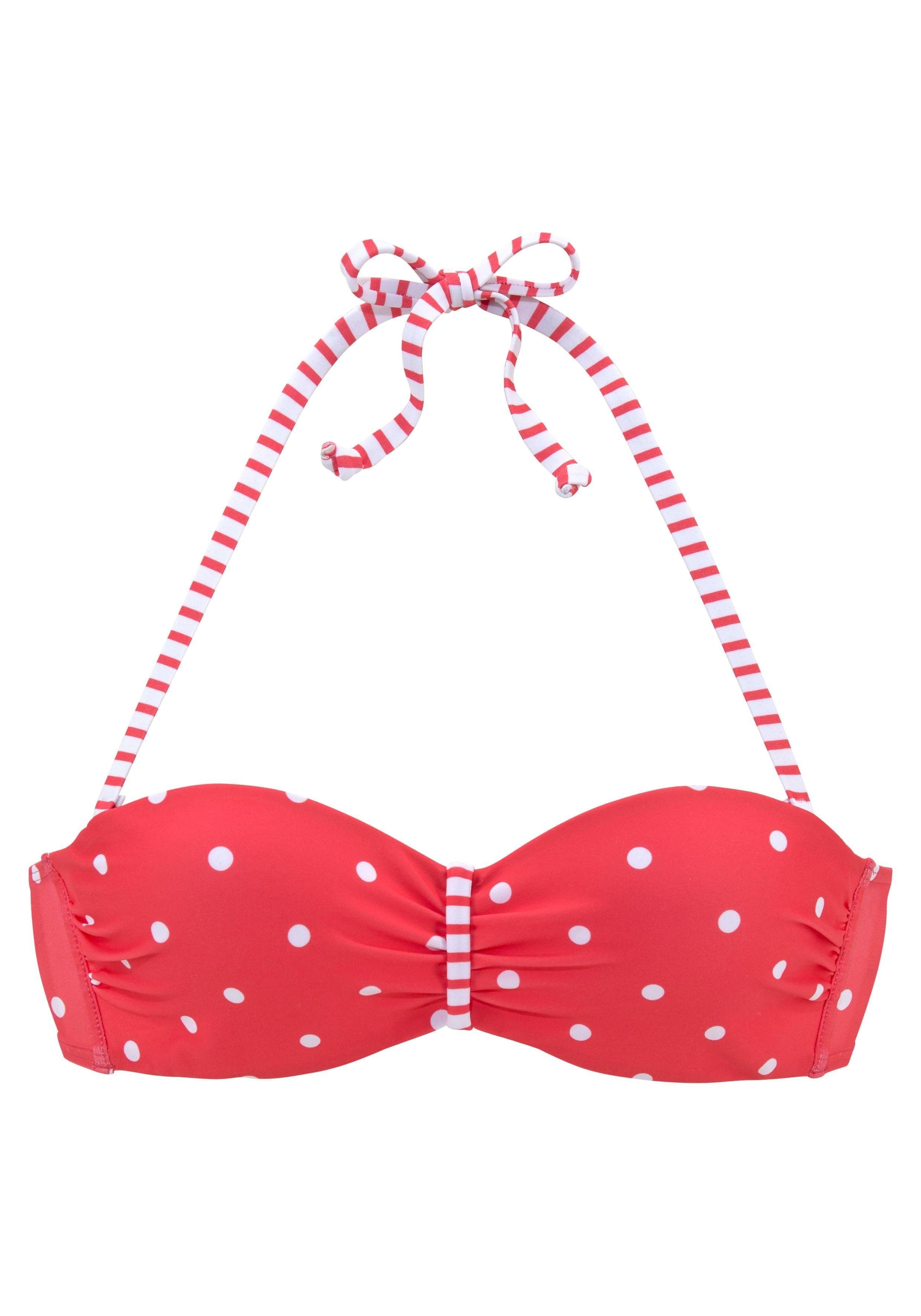 s.Oliver Bügel-Bandeau-Bikini-Top Audrey, mit Mustermix aus Punkten und Streifen
