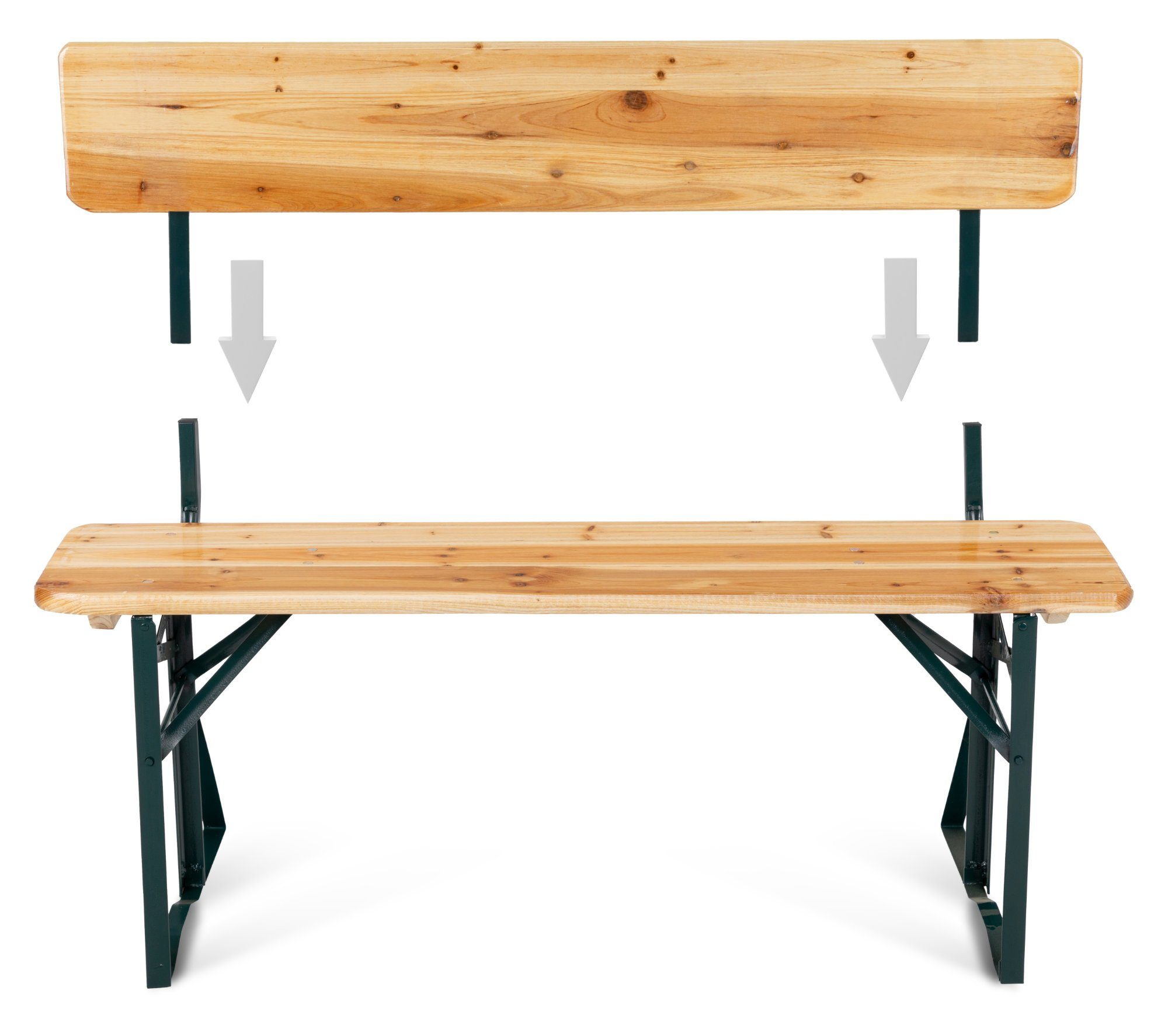 Stagecaptain Bierzeltgarnitur Hirschgarten BB-119 Sitzgarnitur mit Lehne 119 cm Länge, (Spar-Set, 6-tlg., 4 x Bank, 2 x Tisch), Mit aufsteckbarer Rückenlehne