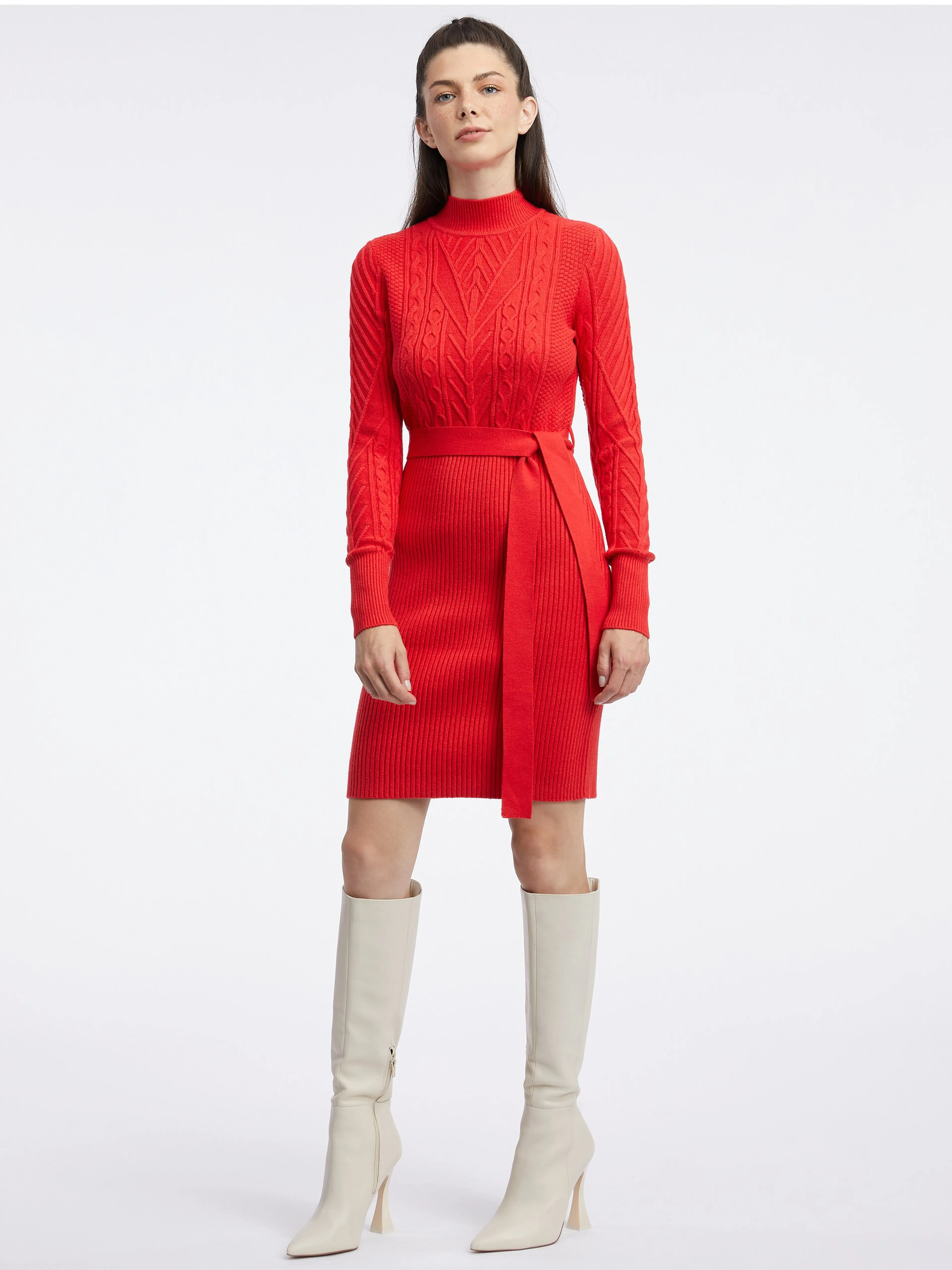 Rotes Damen-Pullover-Kleid ORSAY