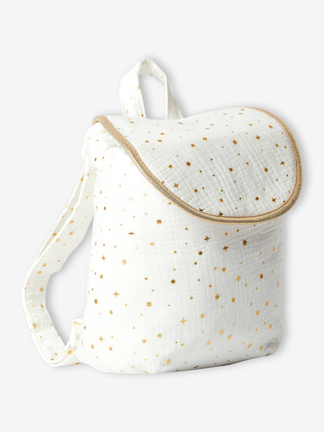 Vertbaudet Mädchen Rucksack, personalisierbar - wollweiß