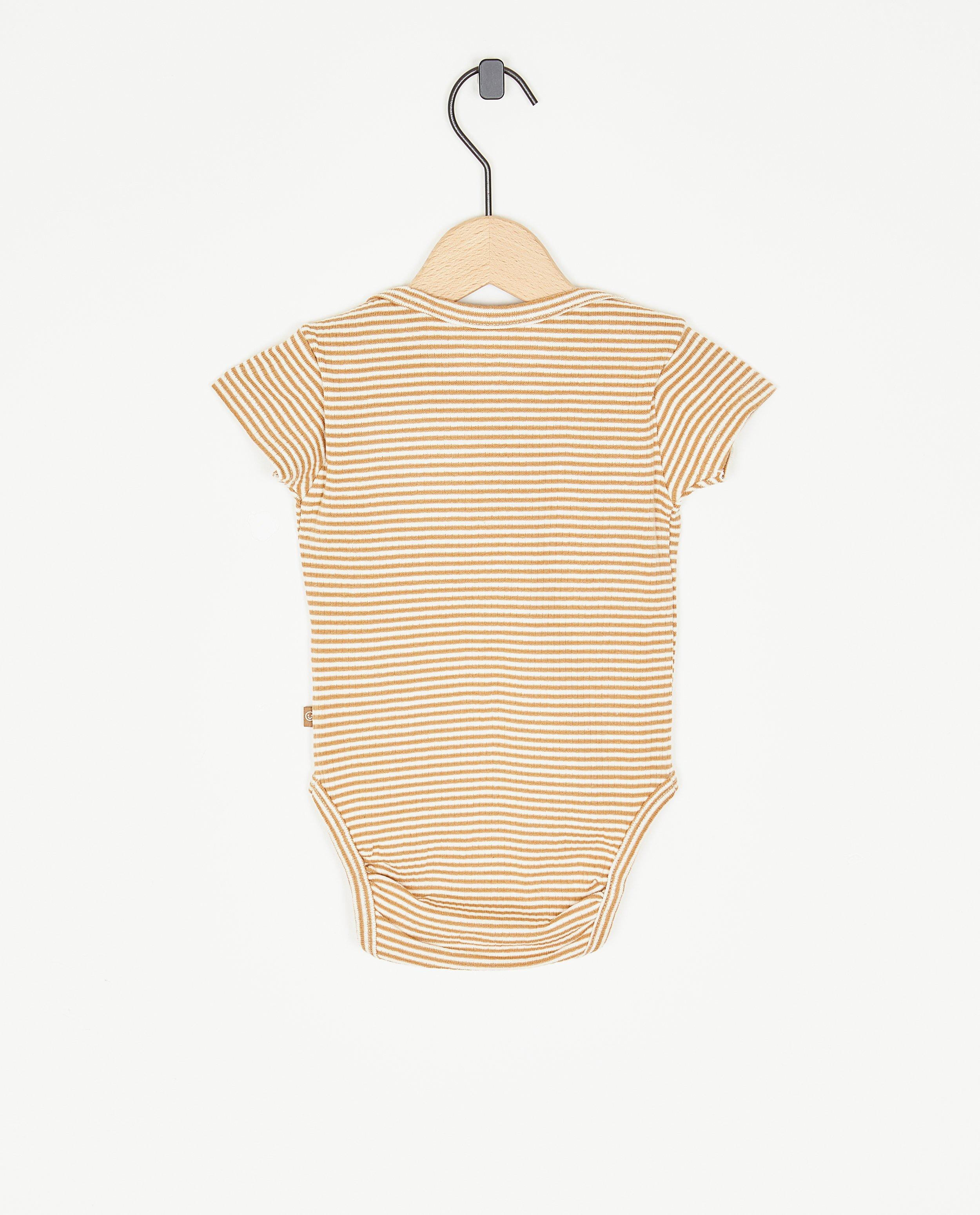 Cuddles and Smiles Romper med kuverthals beige
