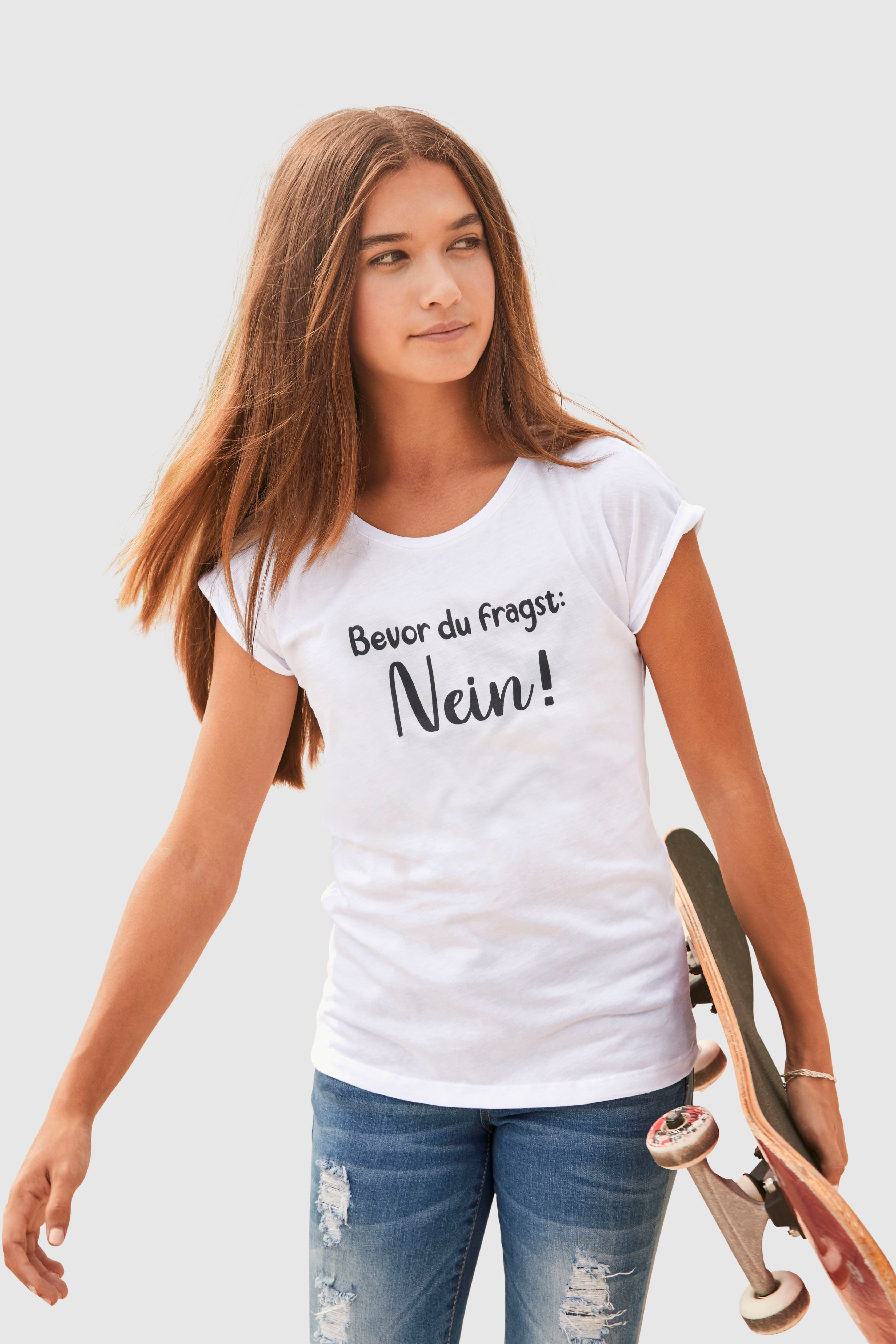 KIDSWORLD T-Shirt Bevor Du fragst: NEIN! in weiter legerer Form