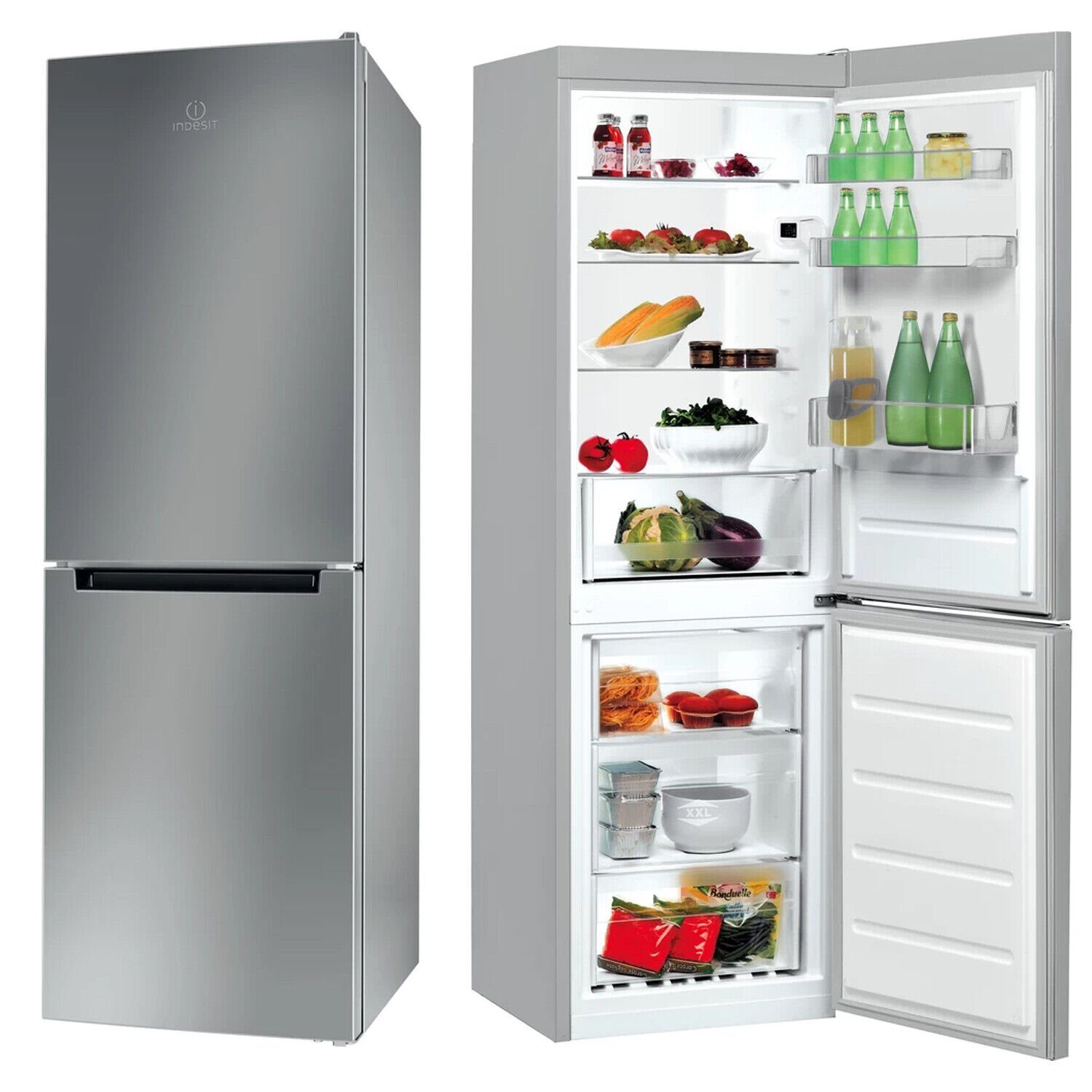 Indesit Kühl-/Gefrierkombination Standkühlschrank LI7S2ES, 176,3 cm hoch, 4**** Gefrierteil 111L / LED-Beleuchtung / 38dB(A) leise