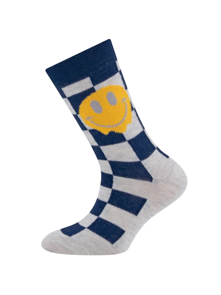 ewers Socken 2er Pack Karo/Smile in blau-blau günstig kaufen