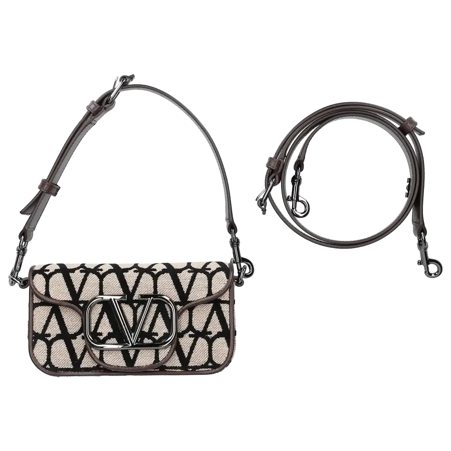 Valentino Garavani - Handtasche LOCÒ Canvas - schwarz