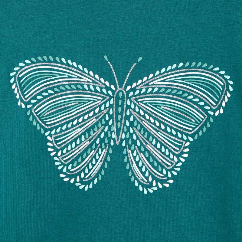 T-shirt à motif pailleté vert fille
