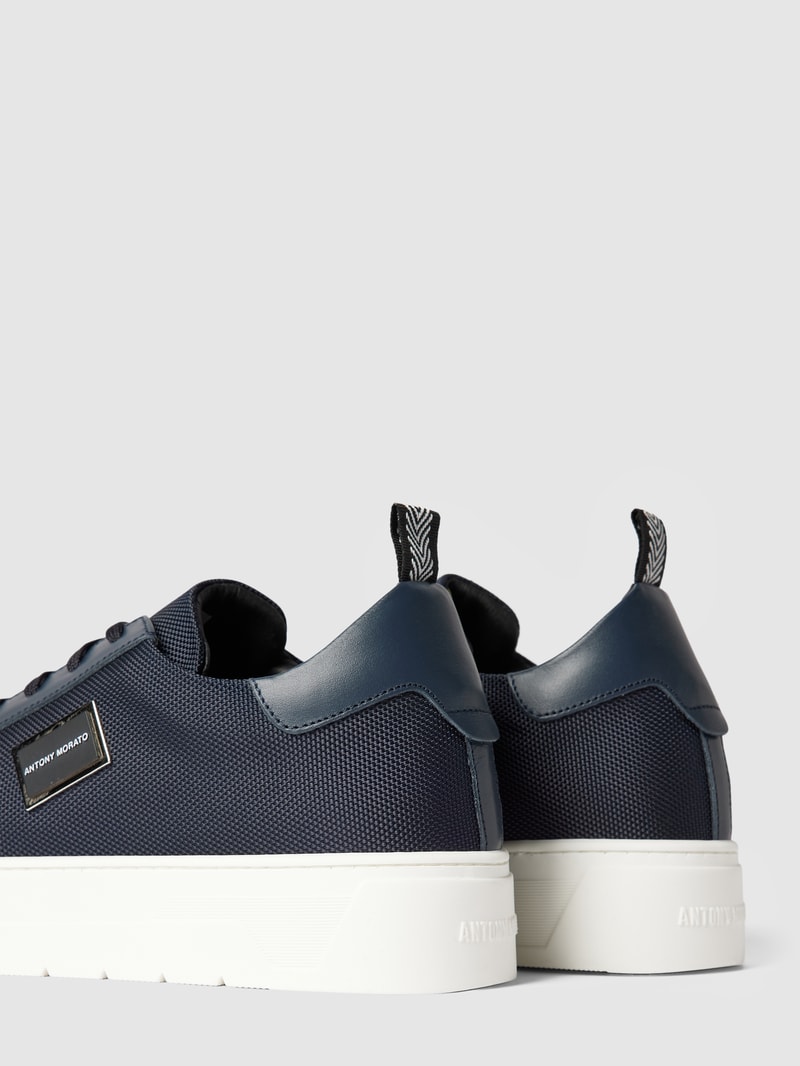 Sneaker mit Logo-Detail Modell 'New Metal' in marineblau