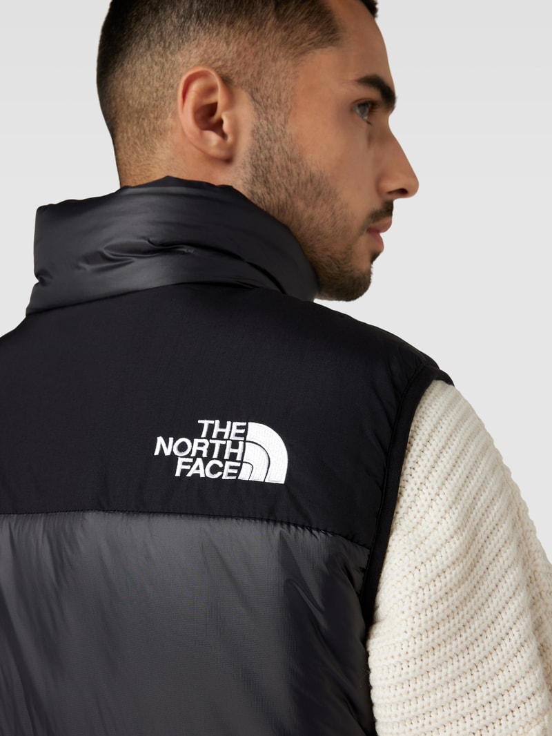 Steppweste mit Logo-Stitching in schwarz