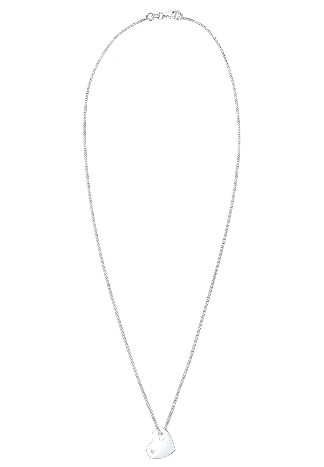 Wisiorek damski Elli DIAMONDS w kształcie serca z diamentem (0,02 ct.) - srebro (925/1000)
