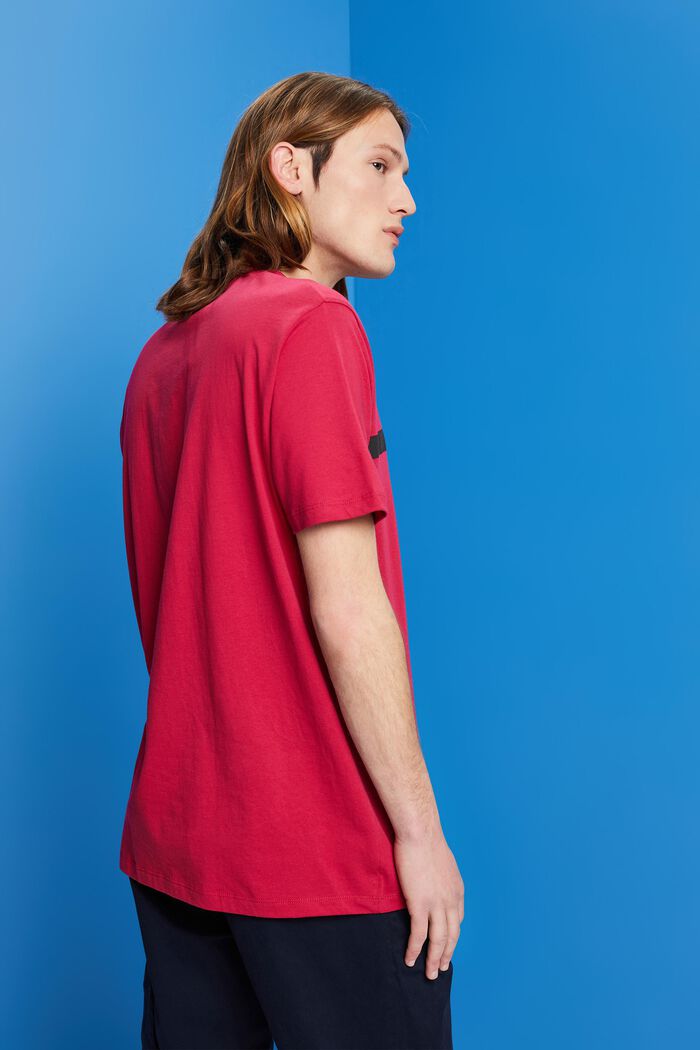 Baumwoll-T-Shirt mit Kontraststreifen
