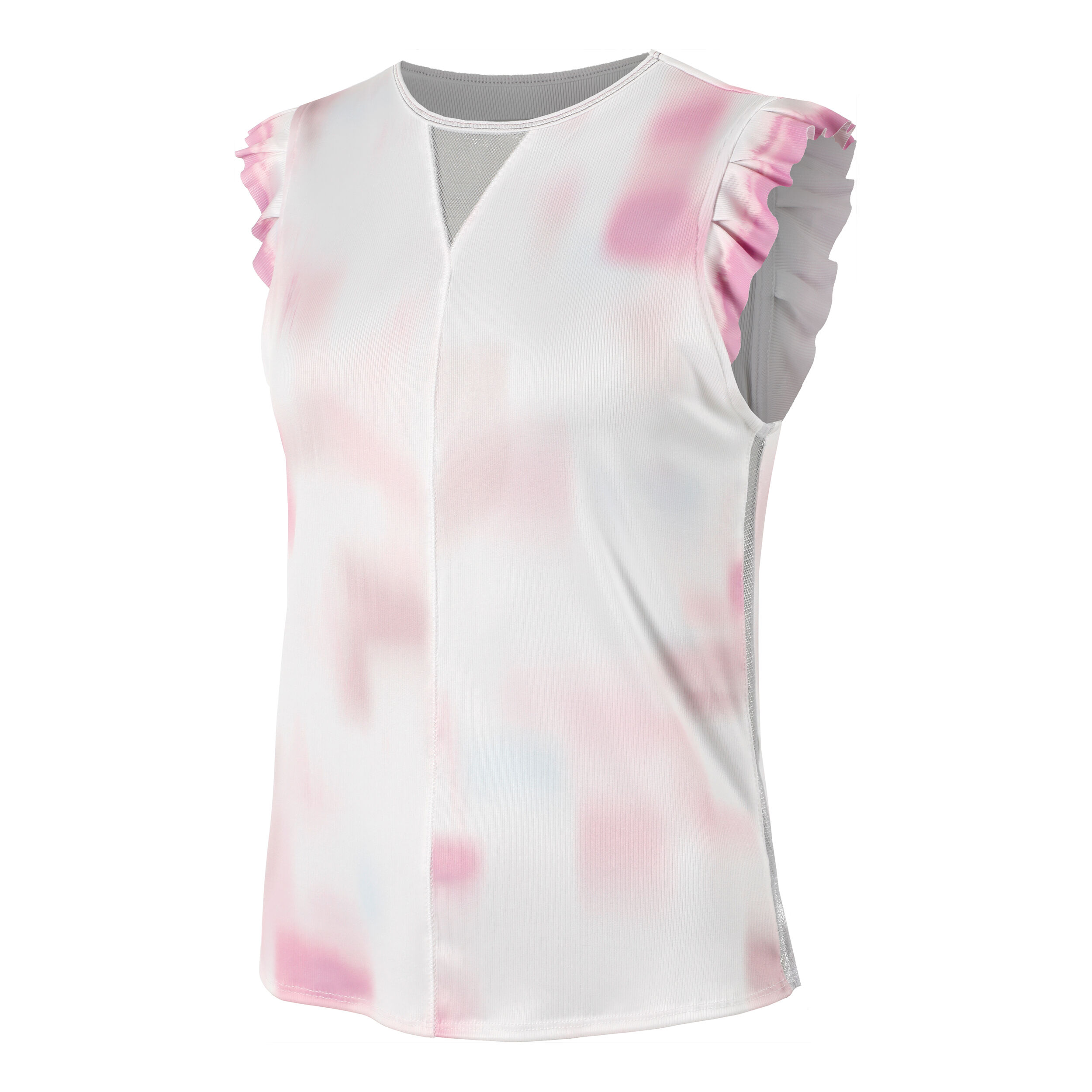 Petal Haze Ruffle Tank-Top Damen - Weiß, Rosa