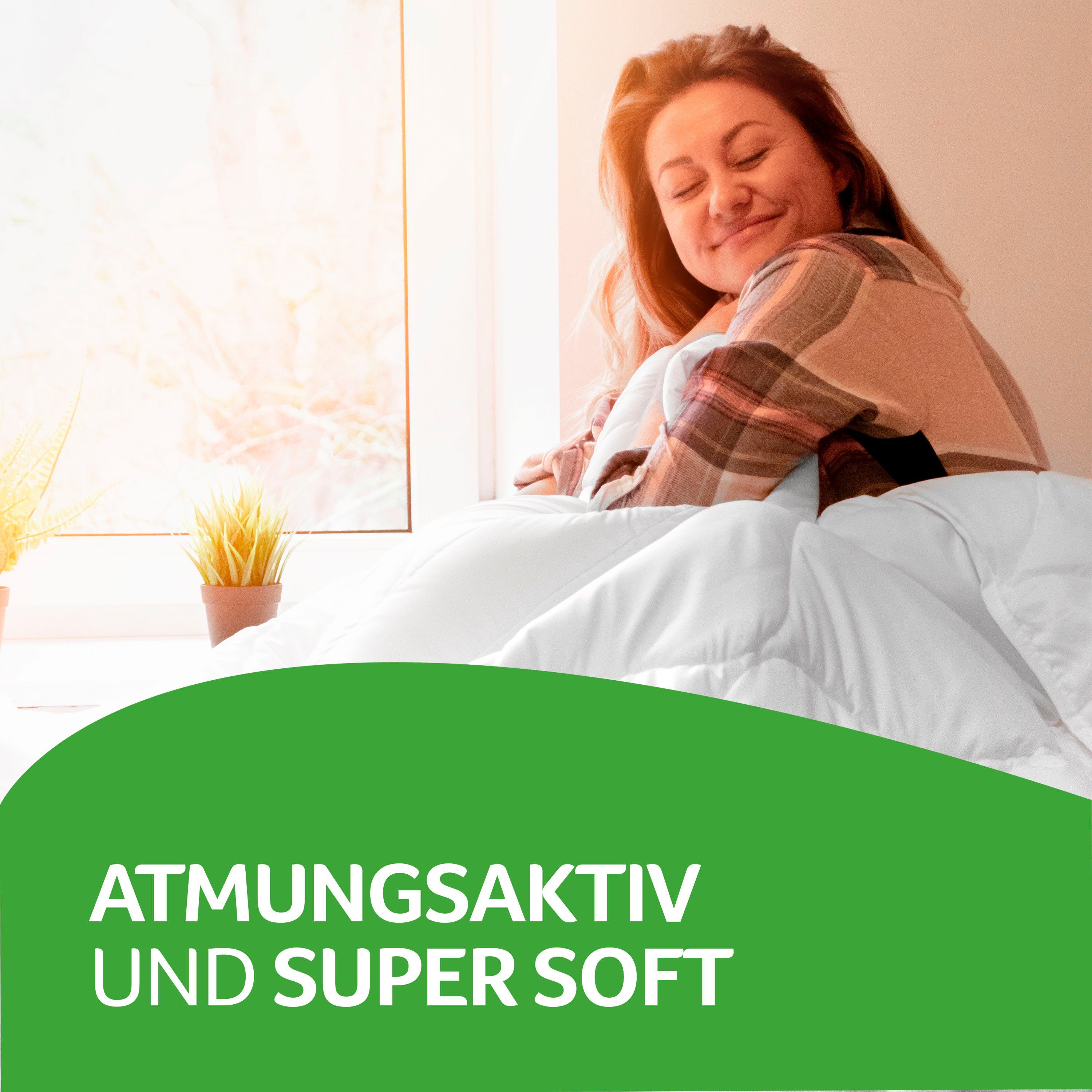Microfaserbettdecke, Julia, John Cotton, Füllung: Microfaser, Bezug: 100% Polyester, Made in Green, flauschig, 135x200, 155x220, Sommer, Winter