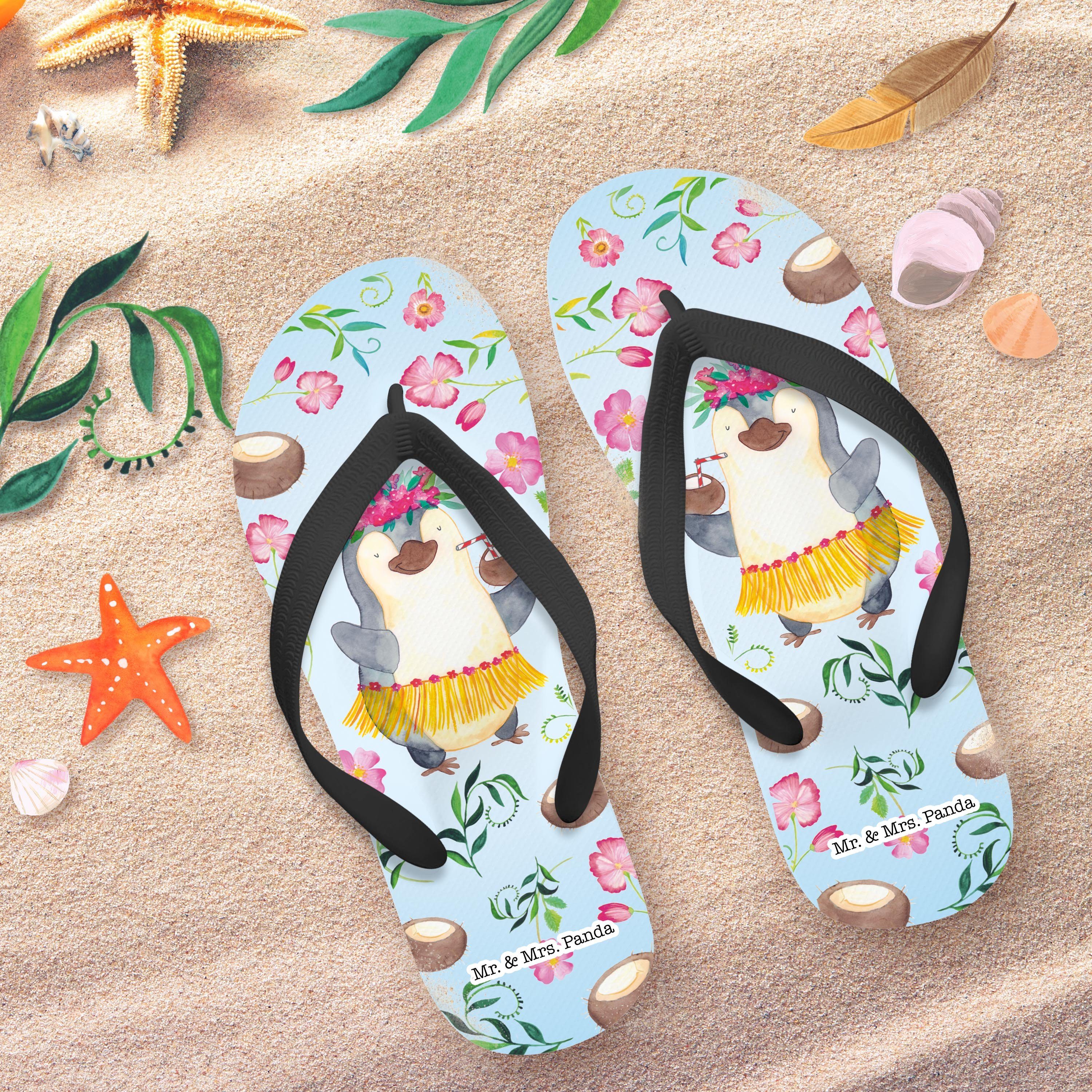 Mr. & Mrs. Panda Pinguin Kokosnuss - Weiß - Geschenk, Badelatschen, entspannt, Ferien, Badeschuh (1-tlg)