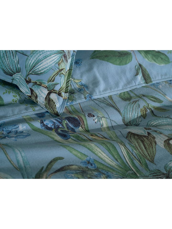 HNL Flanell-Bettwäsche-Set in Hellblau günstig kaufen