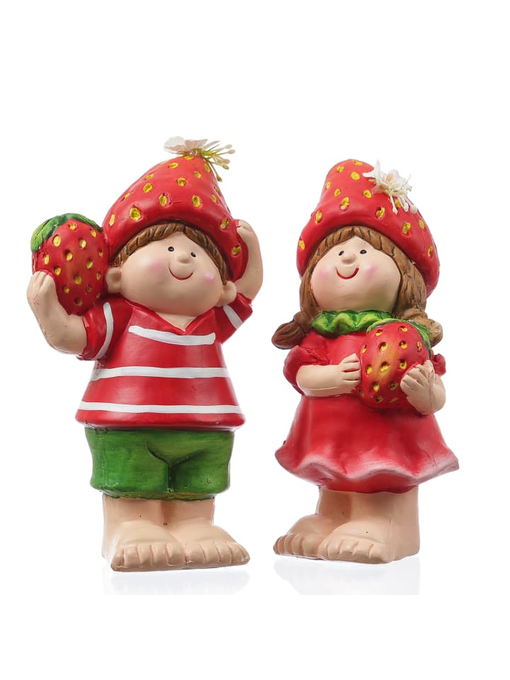 MARELIDA Dekofigur Erdbeerjunge Fritz Gartendeko H: 18,5cm in rot günstig kaufen onesize