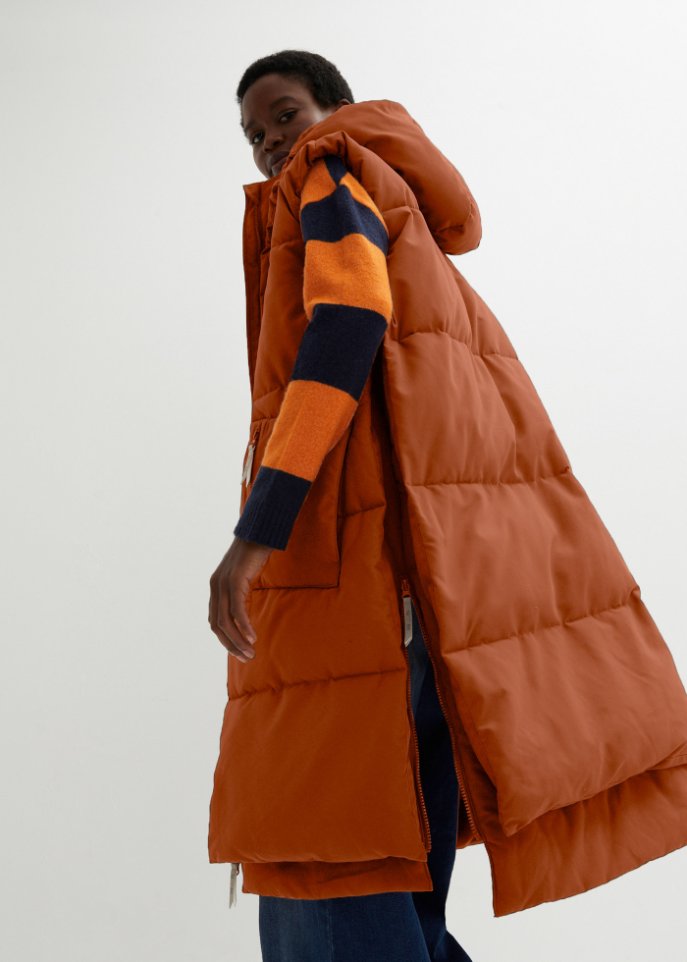 Oversize Puffer-Weste aus recyceltem Polyester mit Kapuze