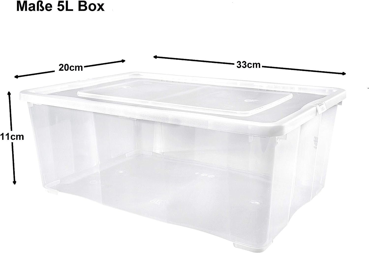 ALPFA Schuhbox 6 er Set je 5,0 Liter Klarsichtboxen Stapelboxen Kunststoffboxen