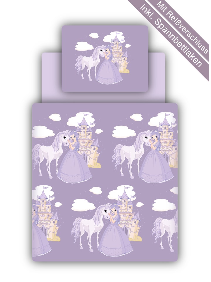 TICAA Bettwäsche Set Prinzessin in Lila günstig kaufen 135 x 200   80 x 80 cm
