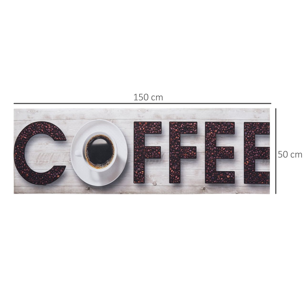 HOMCOM Küchenläufer Morgenkaffee 50 x 150 cm