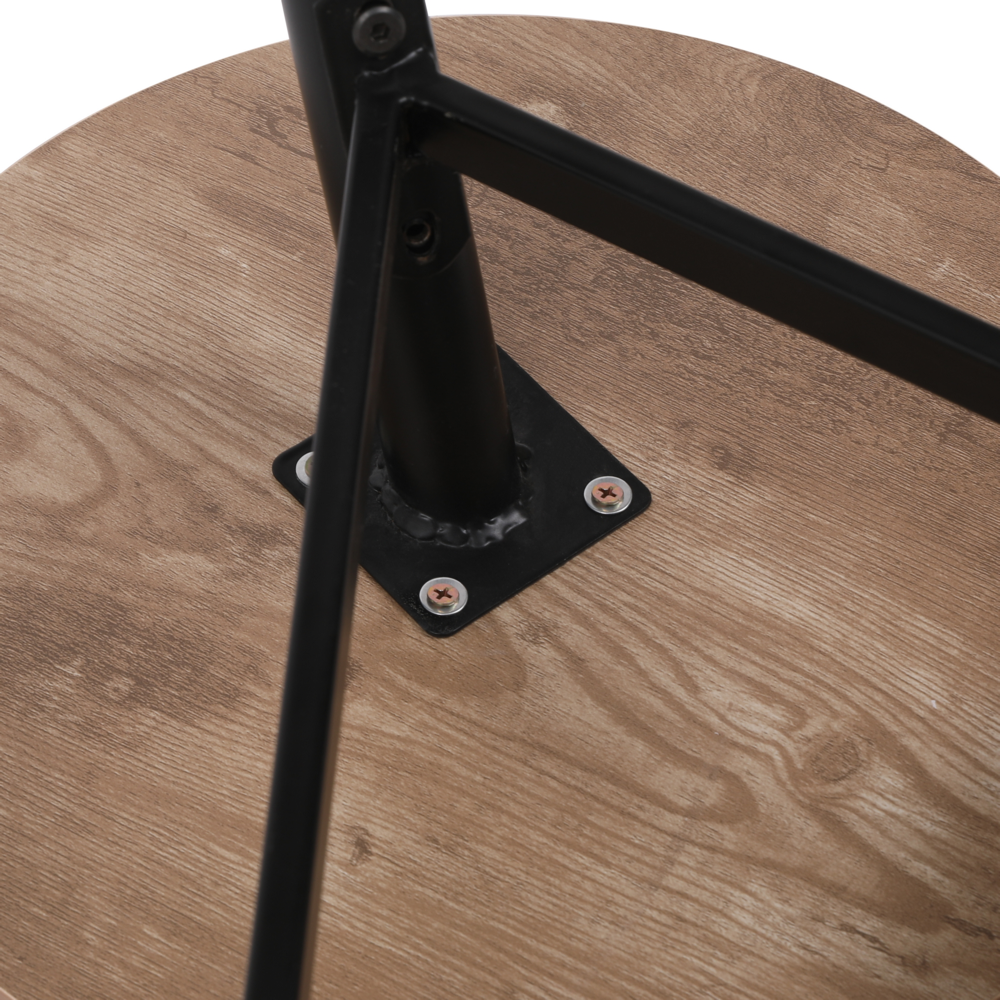 Happy Home Couchtisch 3tlg. Satztisch Beistelltisch aus Metall HWT49-HOL Holz schwarz