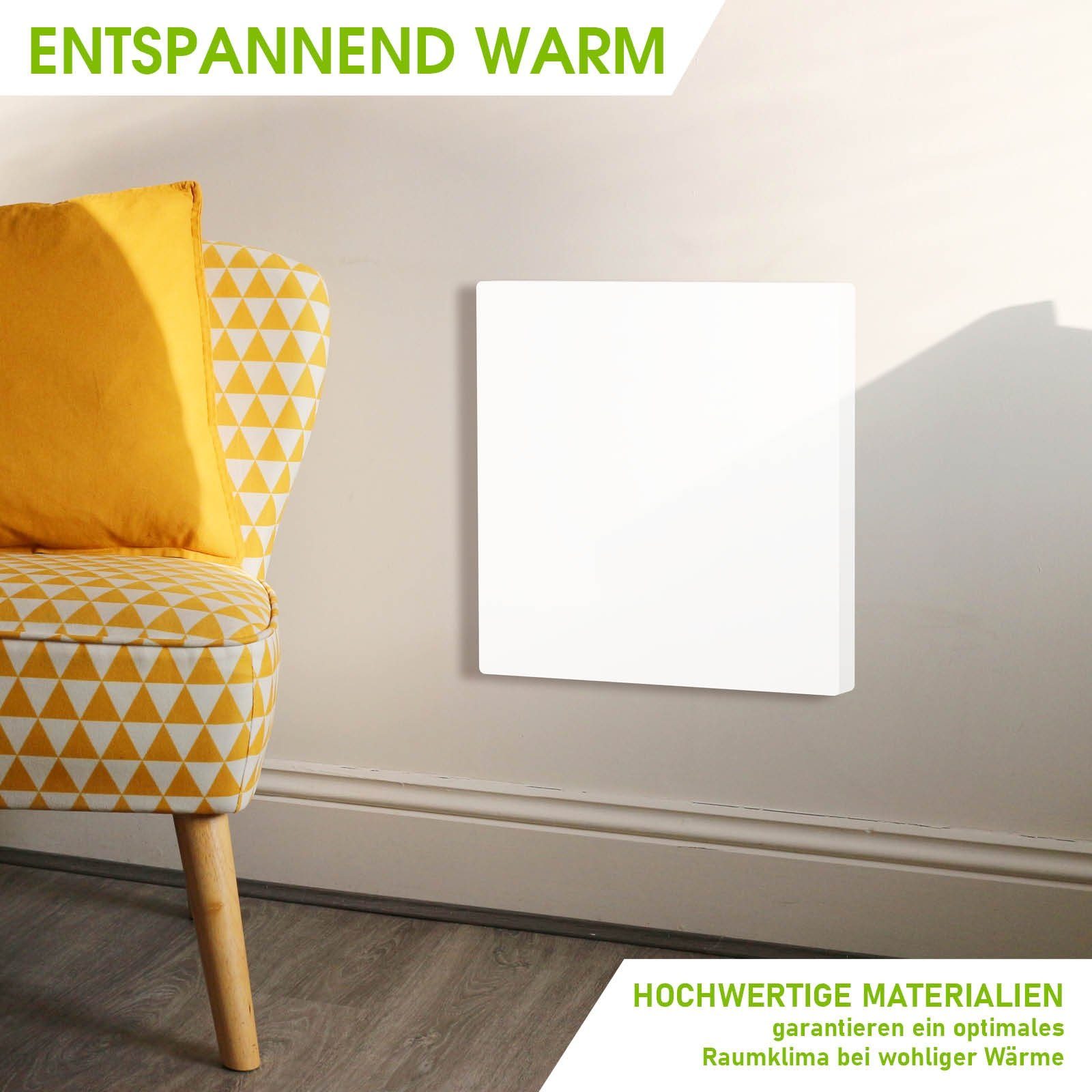 BRAST Infrarotheizung Hybridheizung mit Thermostat 600 Watt inkl. Thermostat Wandhalterungen, Made in Europe 2in1 Funktion Konvektionsheizung & Infrarotheizung