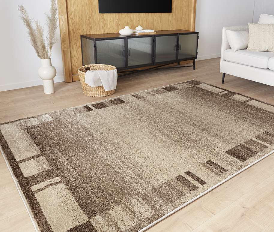 Peyer Syntex Moderner Kurzflor Teppich Daffi/Ylva 13056-120 Farbe Braun 120 x 170 cm