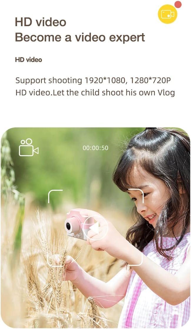 A Ade 48MP 1080P WiFi Digitalkamera Kinder mit 3 Zoll Berührbarem Bildschirm Kinderkamera (inkl. Dual Kamera, Datenkabel-Schlüsselband, 32GB TF-Karte)